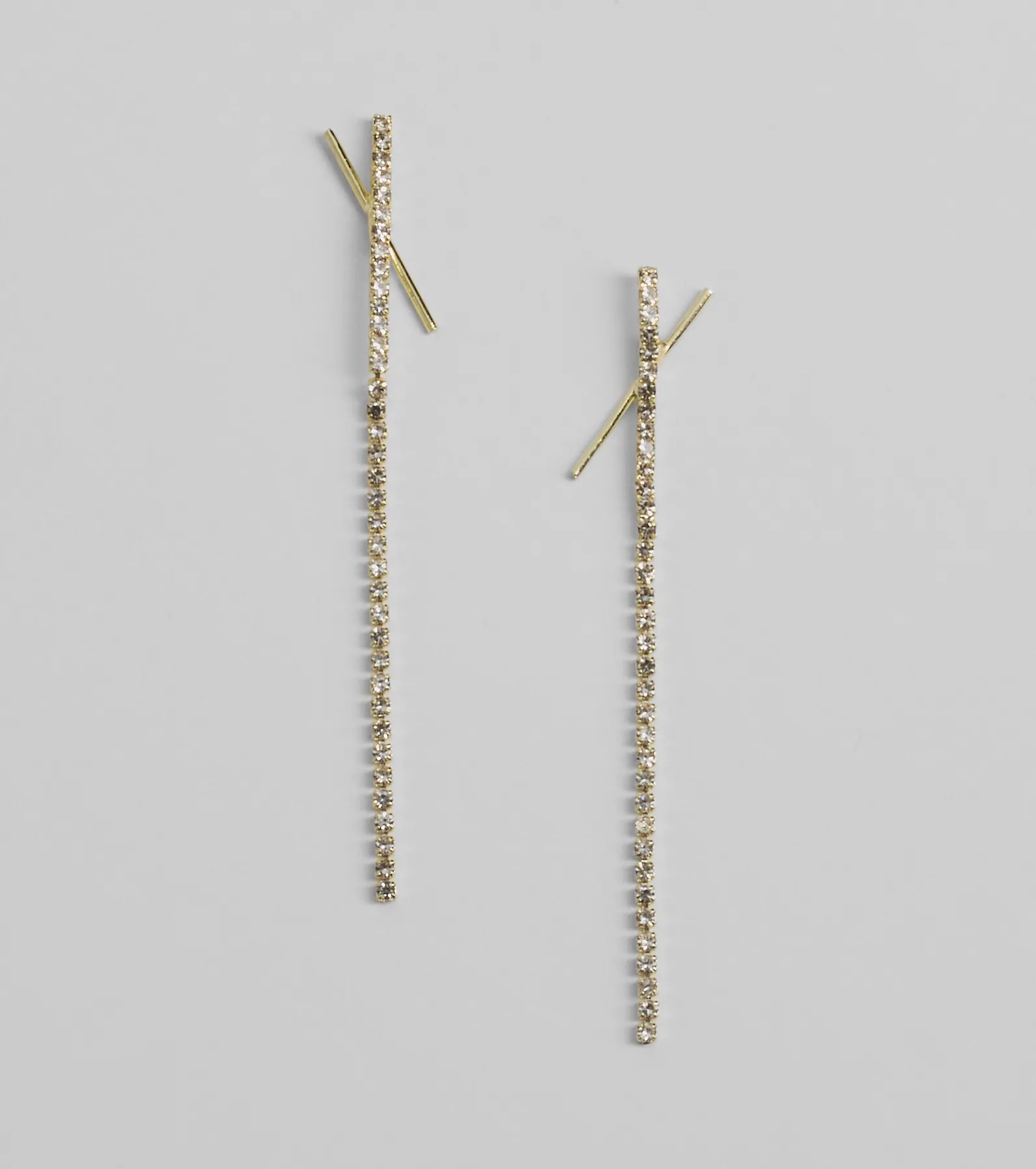 Undeniable Rhinestone Linear Earrings