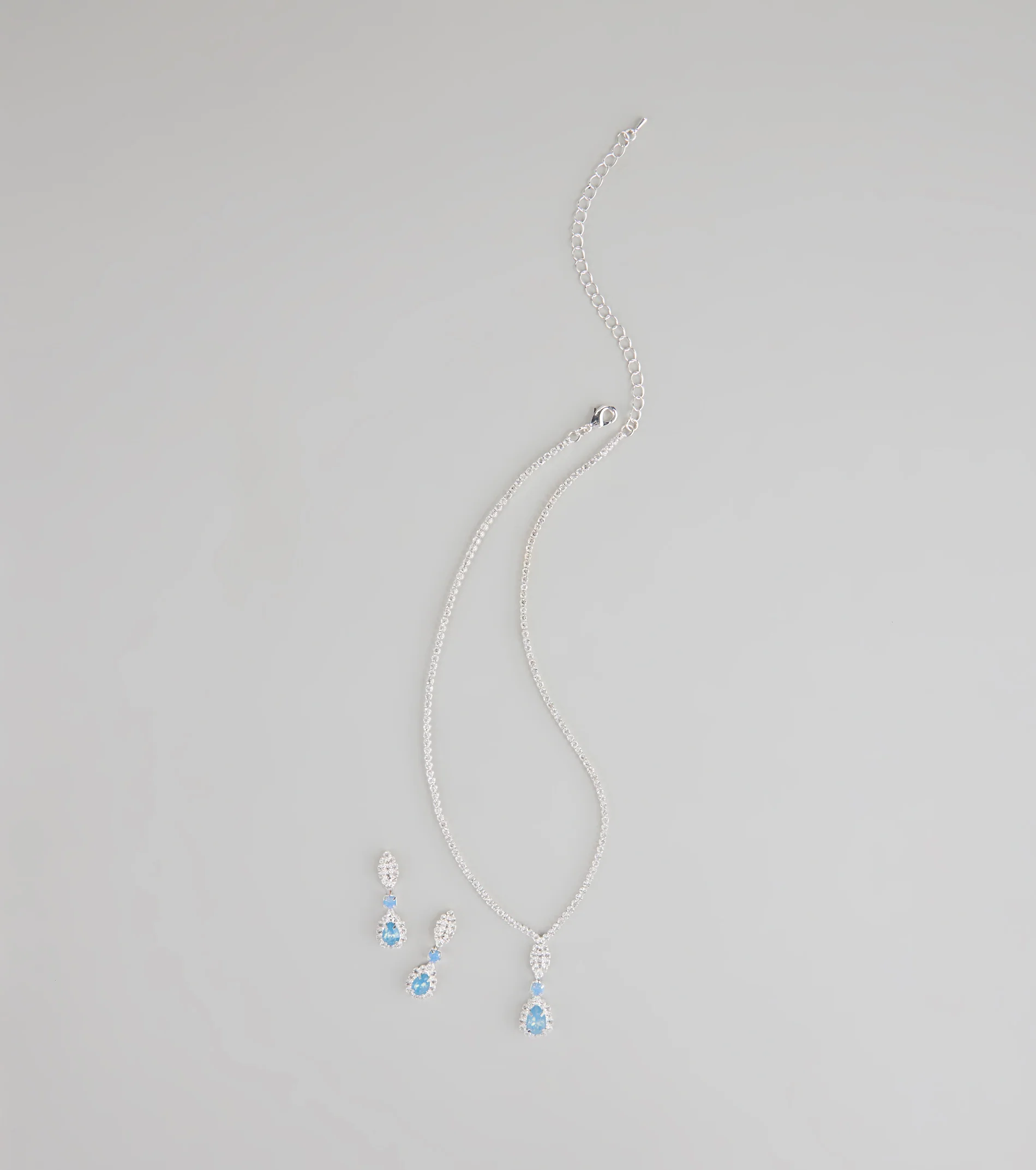 Call Me Princess Rhinestone Necklace And Earrings Set