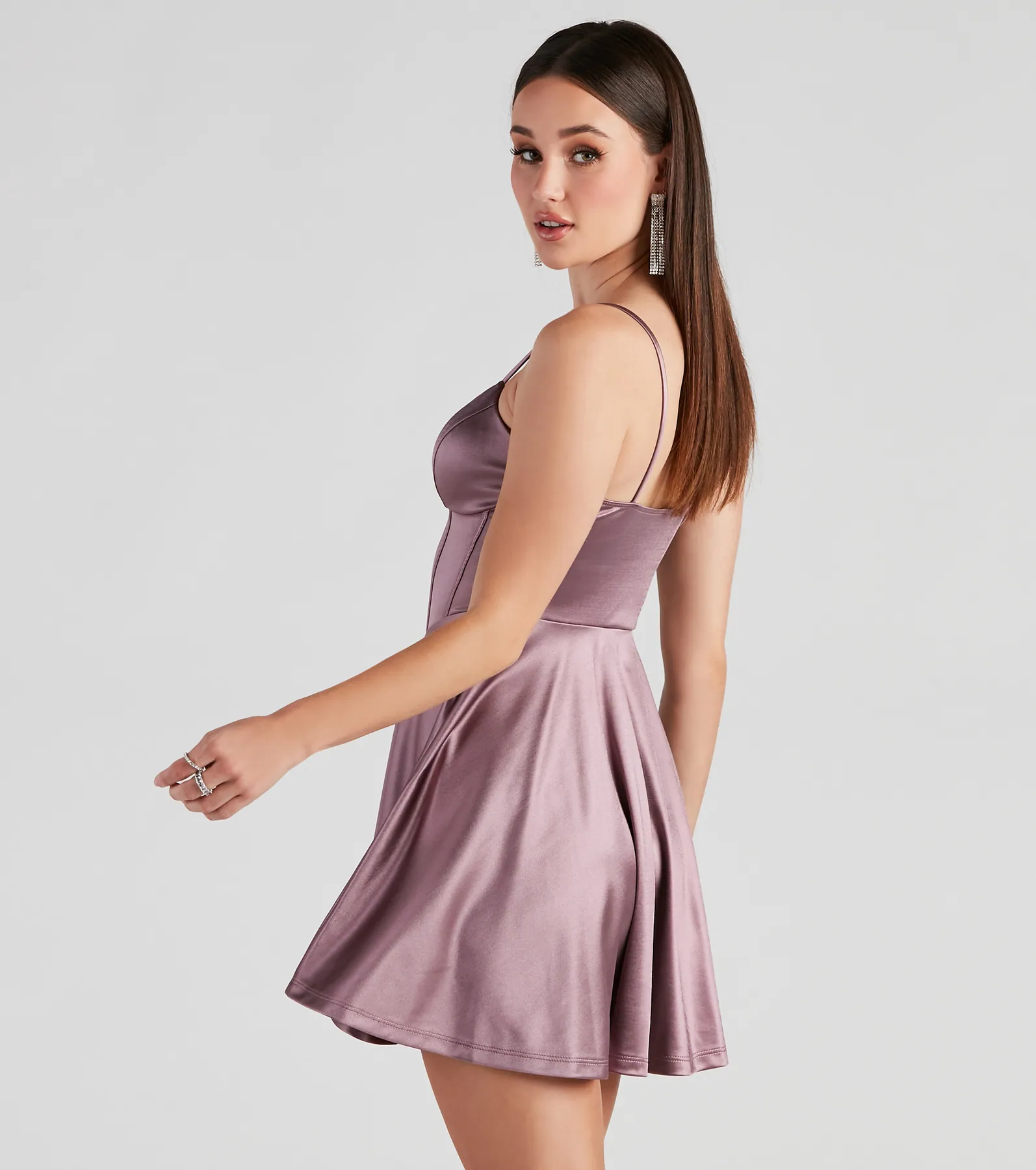 Flirty Feels Satin Skater Dress