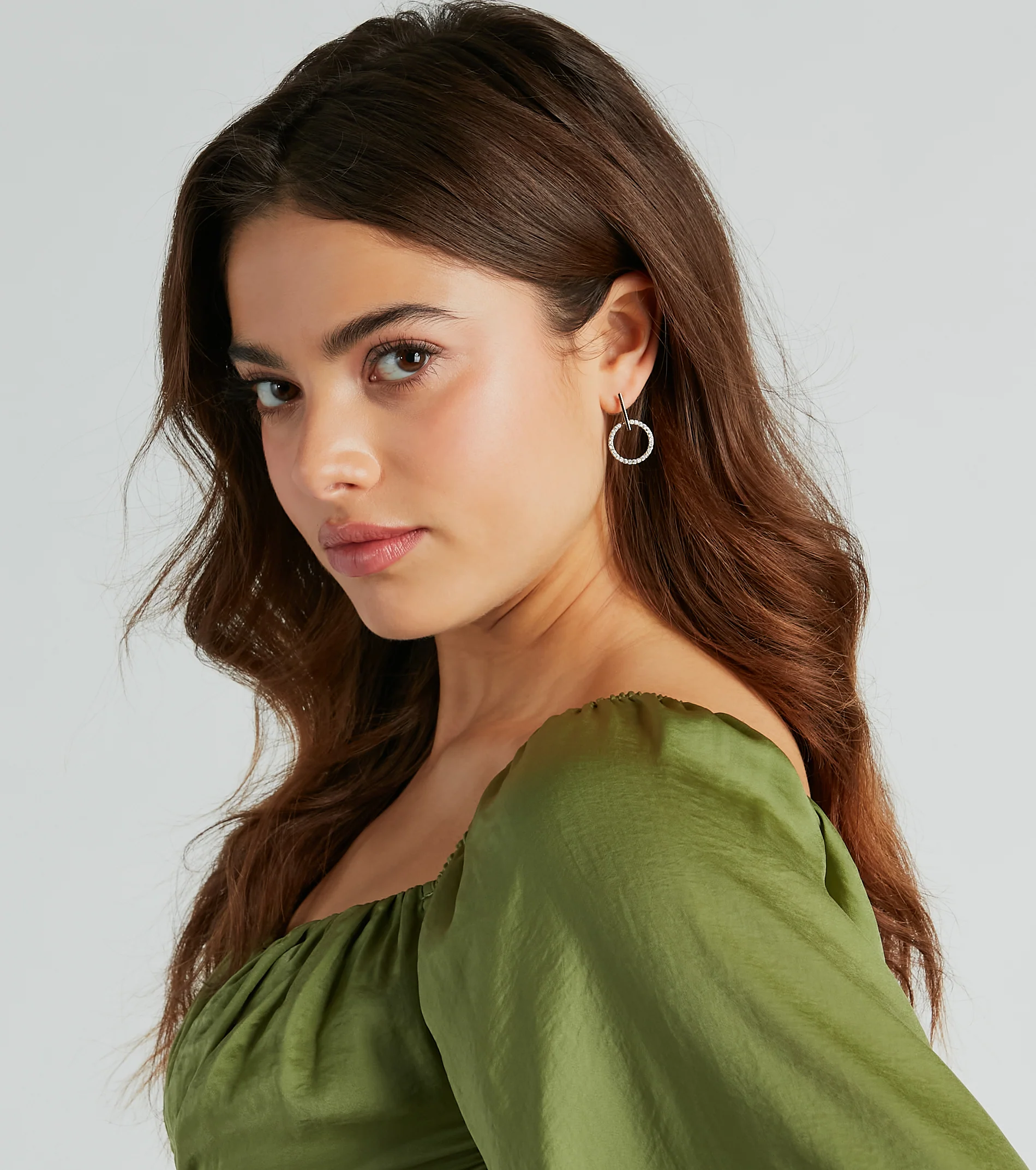 Pretty Shine 14K Gold Plated Cubic Zirconia Hoop Earrings