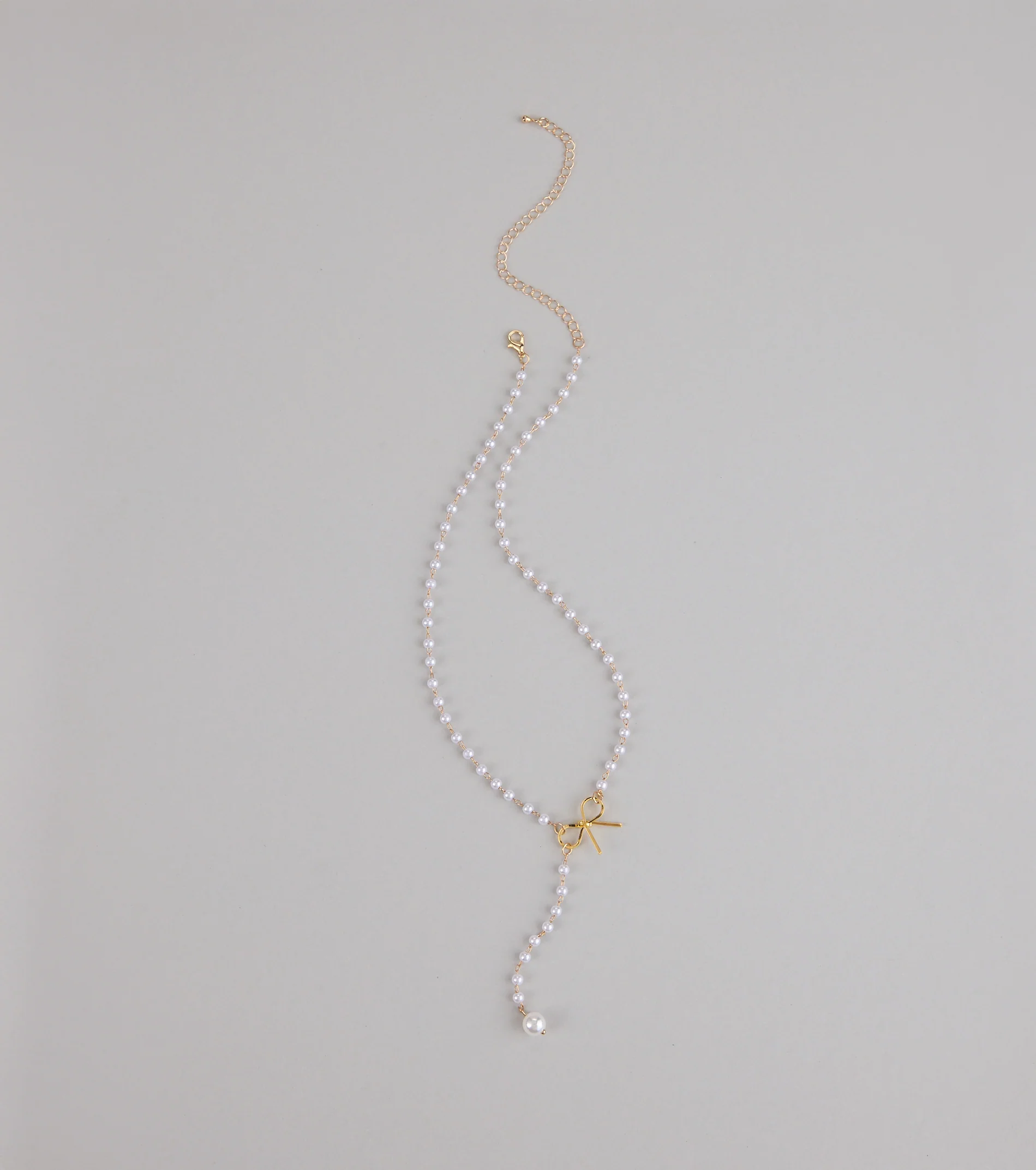 Pretty Please Bow and Pearl Necklace