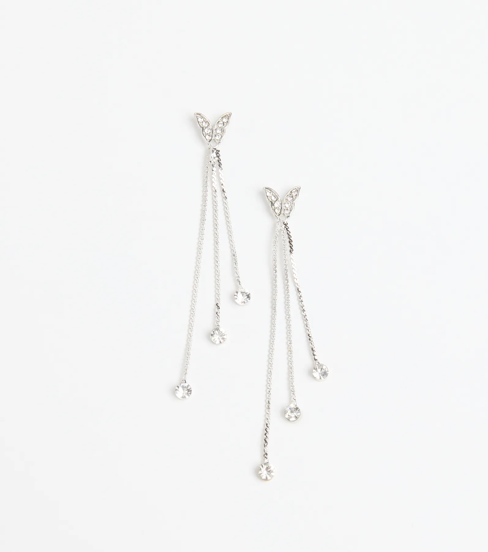 Dreamy Chic Rhinestone Butterfly Chain Earrings