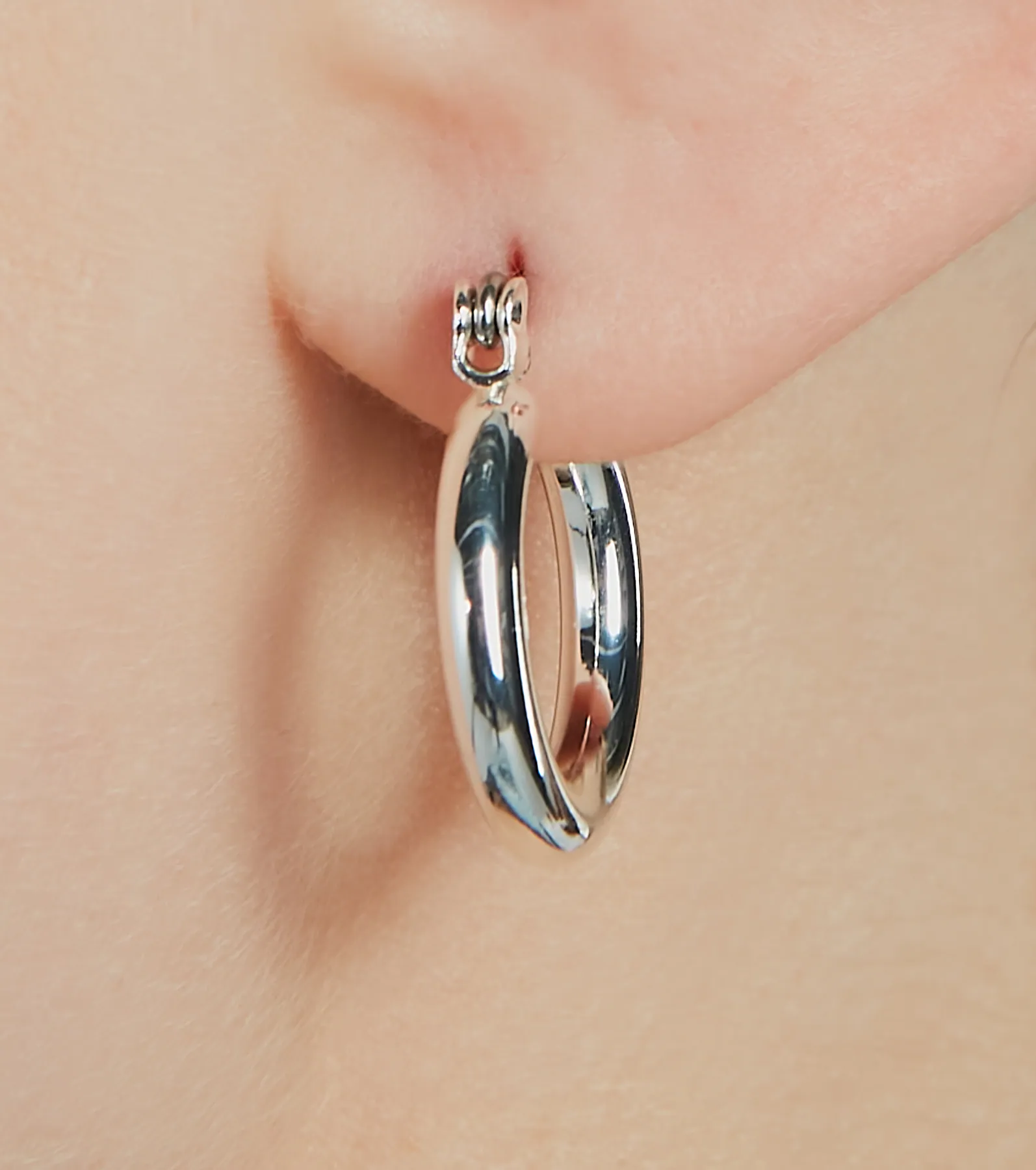 Luxe Fave Sterling Silver Plated Mini Hoop Earrings