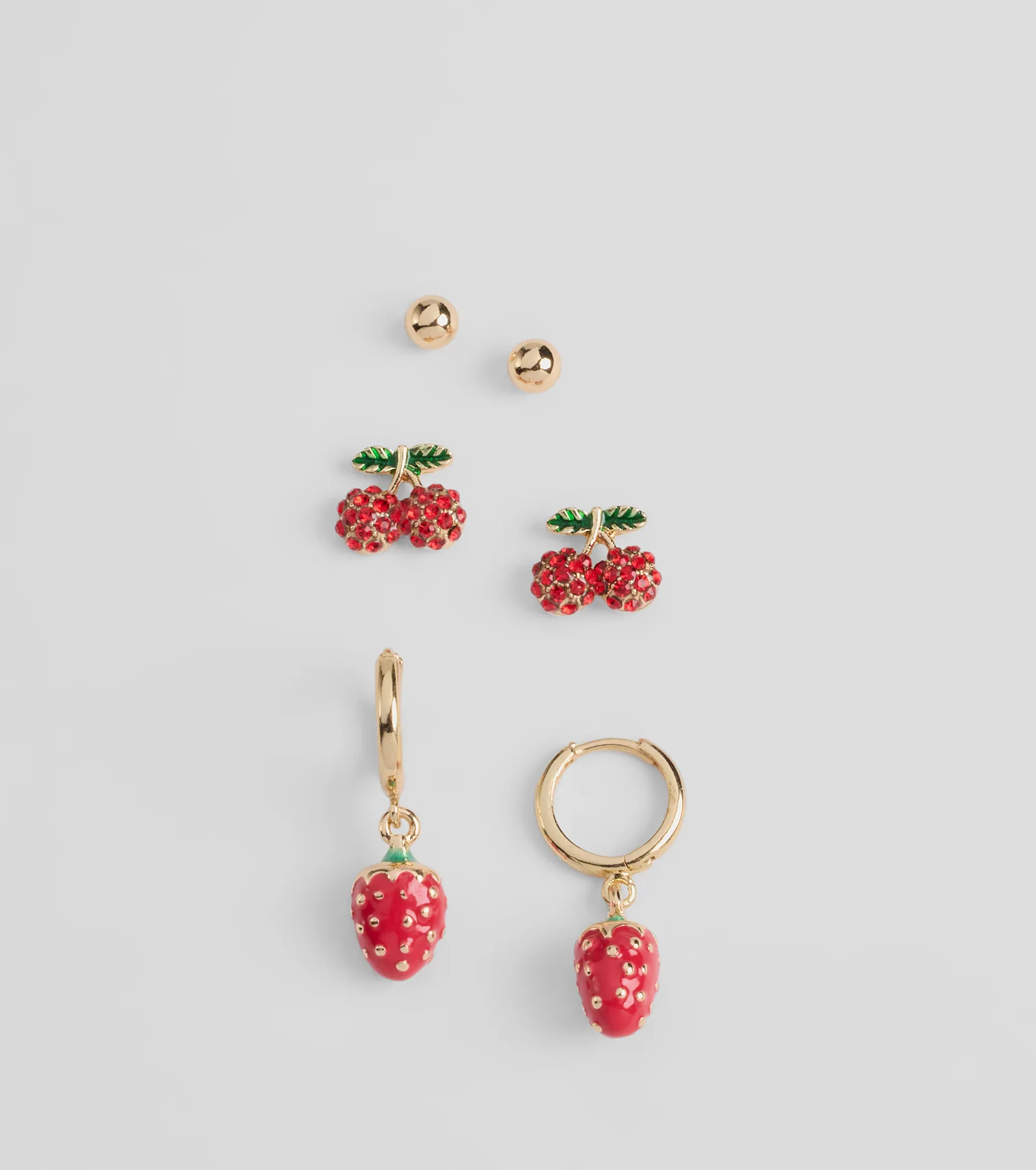 Fruity Delight Three-Pack Earrings Set