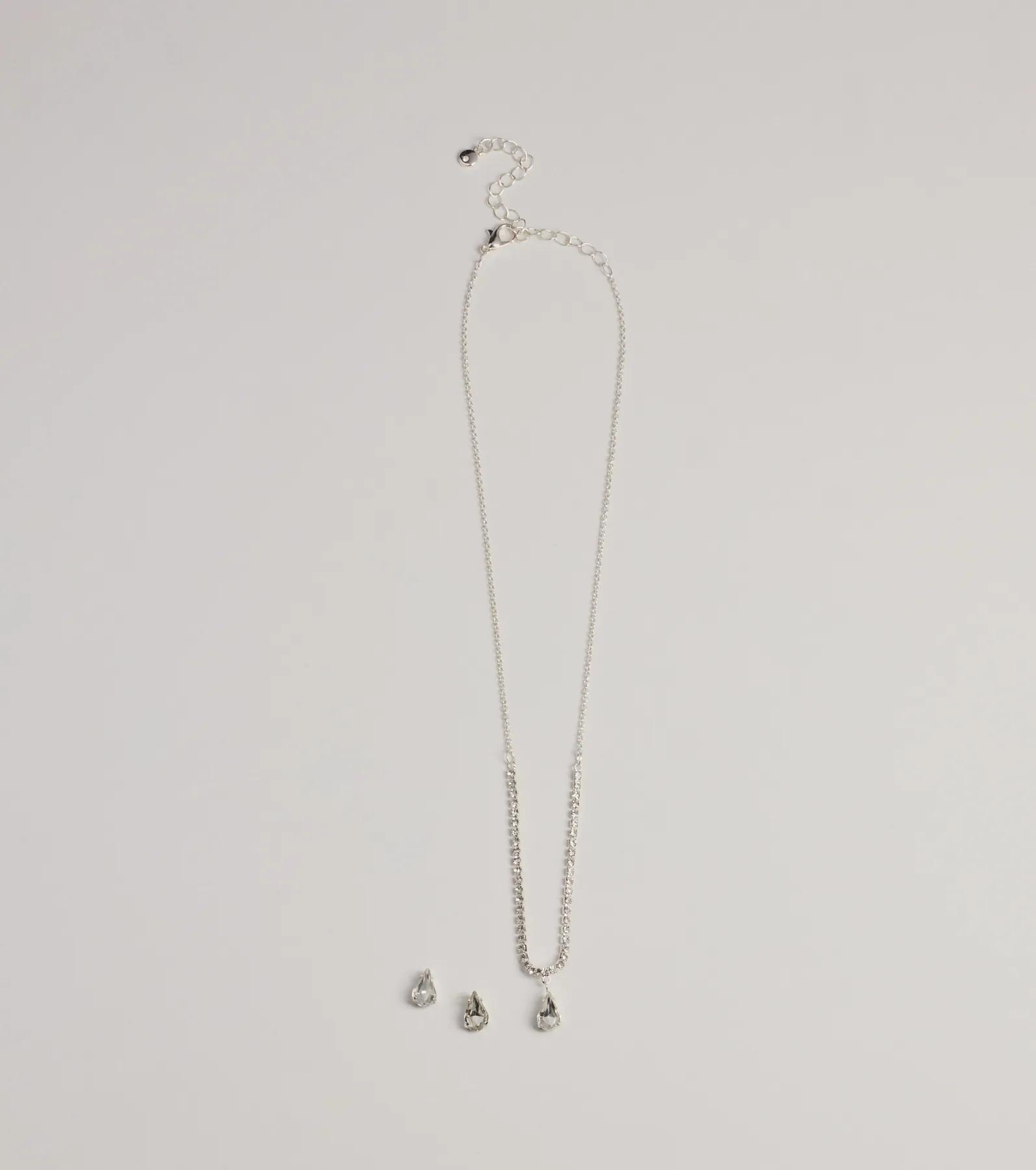 Chic Delicate Rhinestone Necklace And Earrings Set