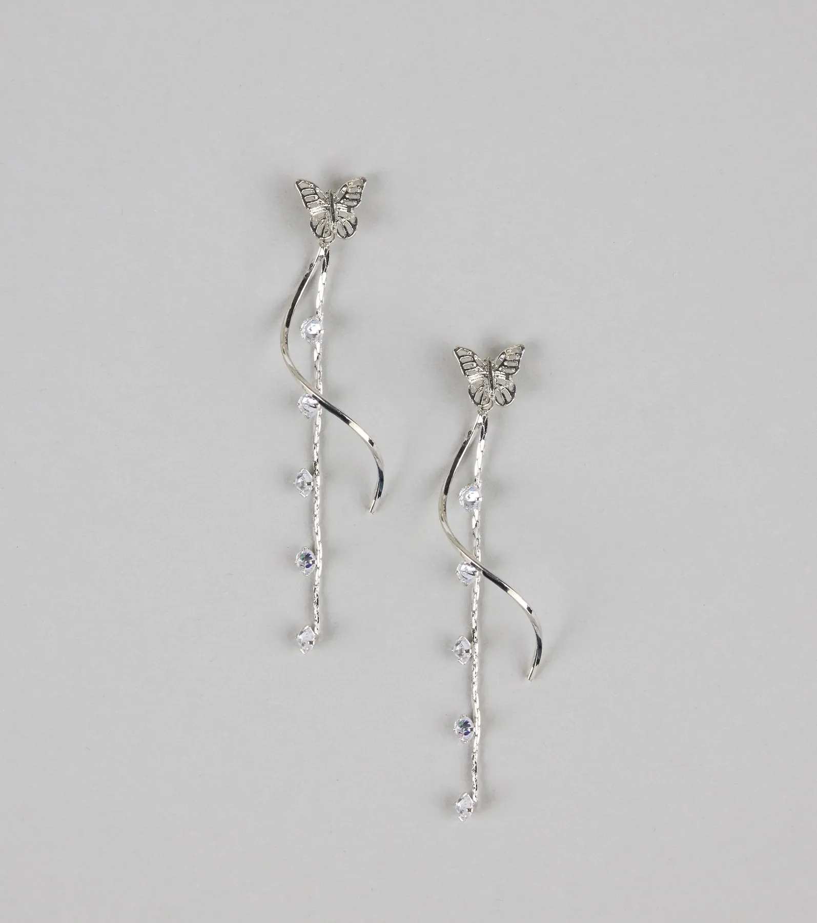 Float Like Magic Butterfly Rhinestone Earrings