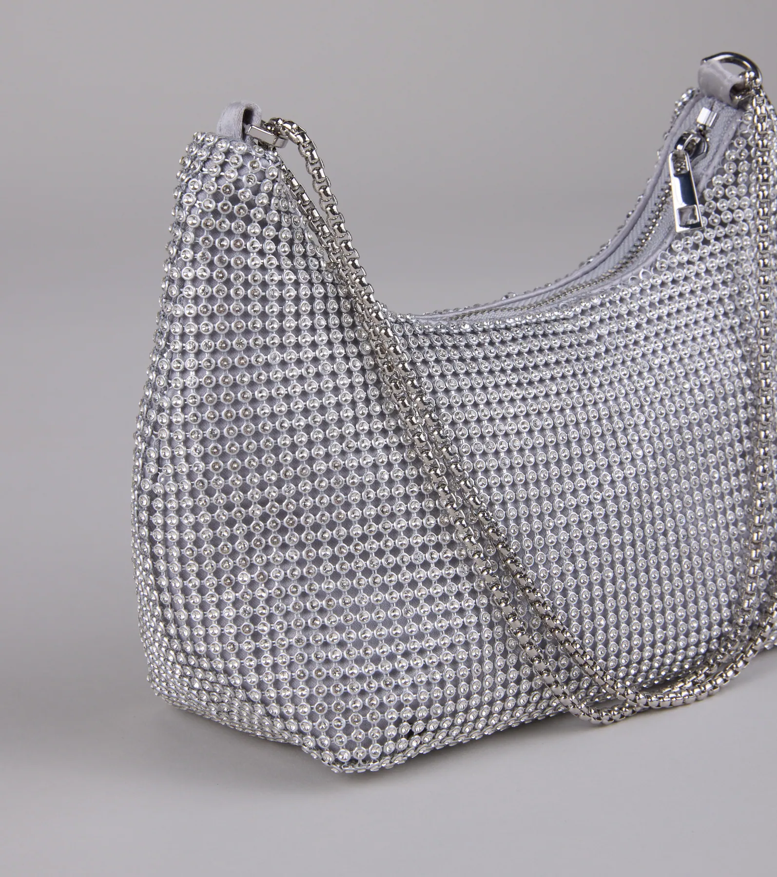 Glamour Girlie Rhinestone Mesh Shoulder Bag