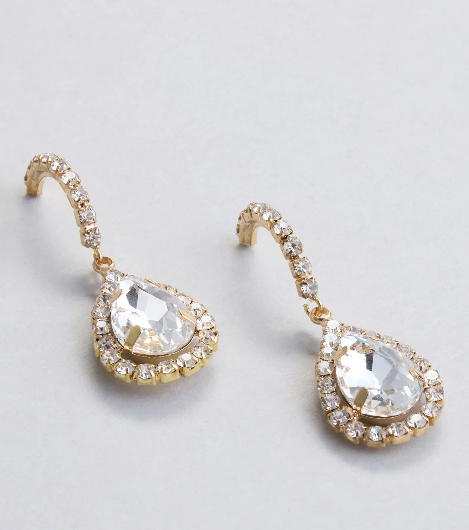 Classic Chic Teardrop Rhinestone Hoop Earrings