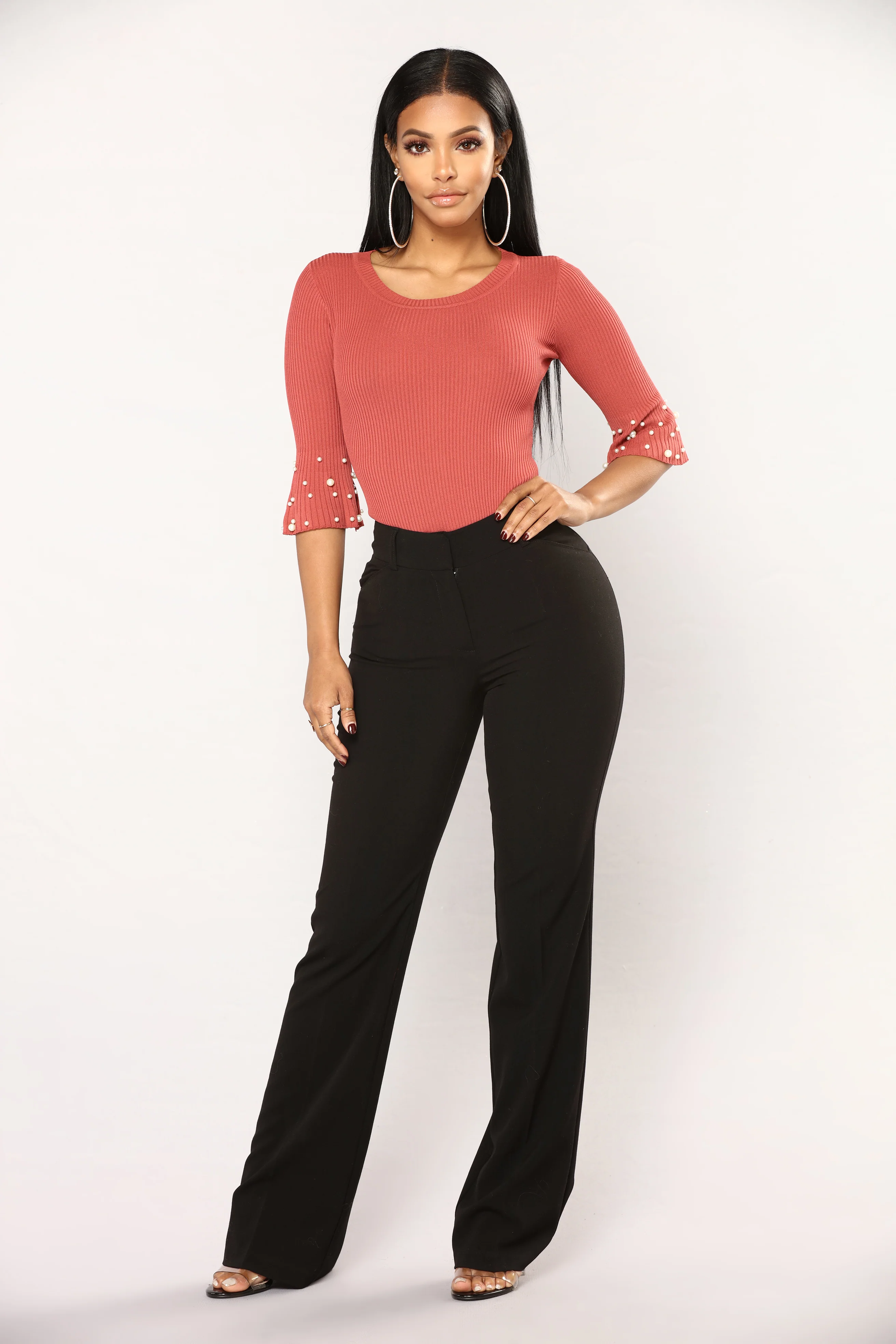 Tasha Dressy High Rise Pants - Black