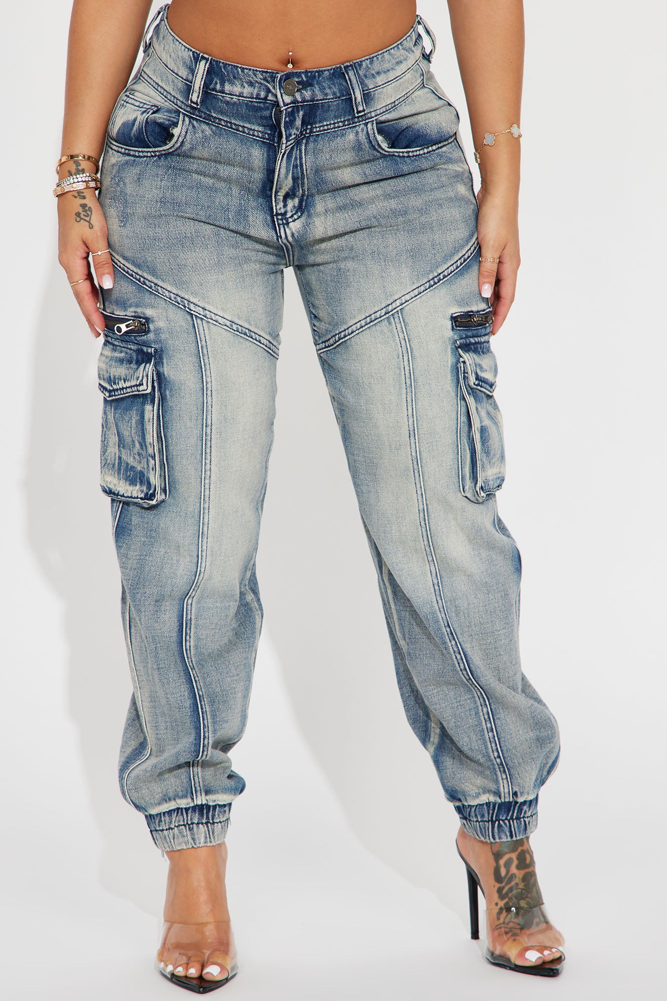 Superstitions Tinted Denim Joggers - Medium Wash