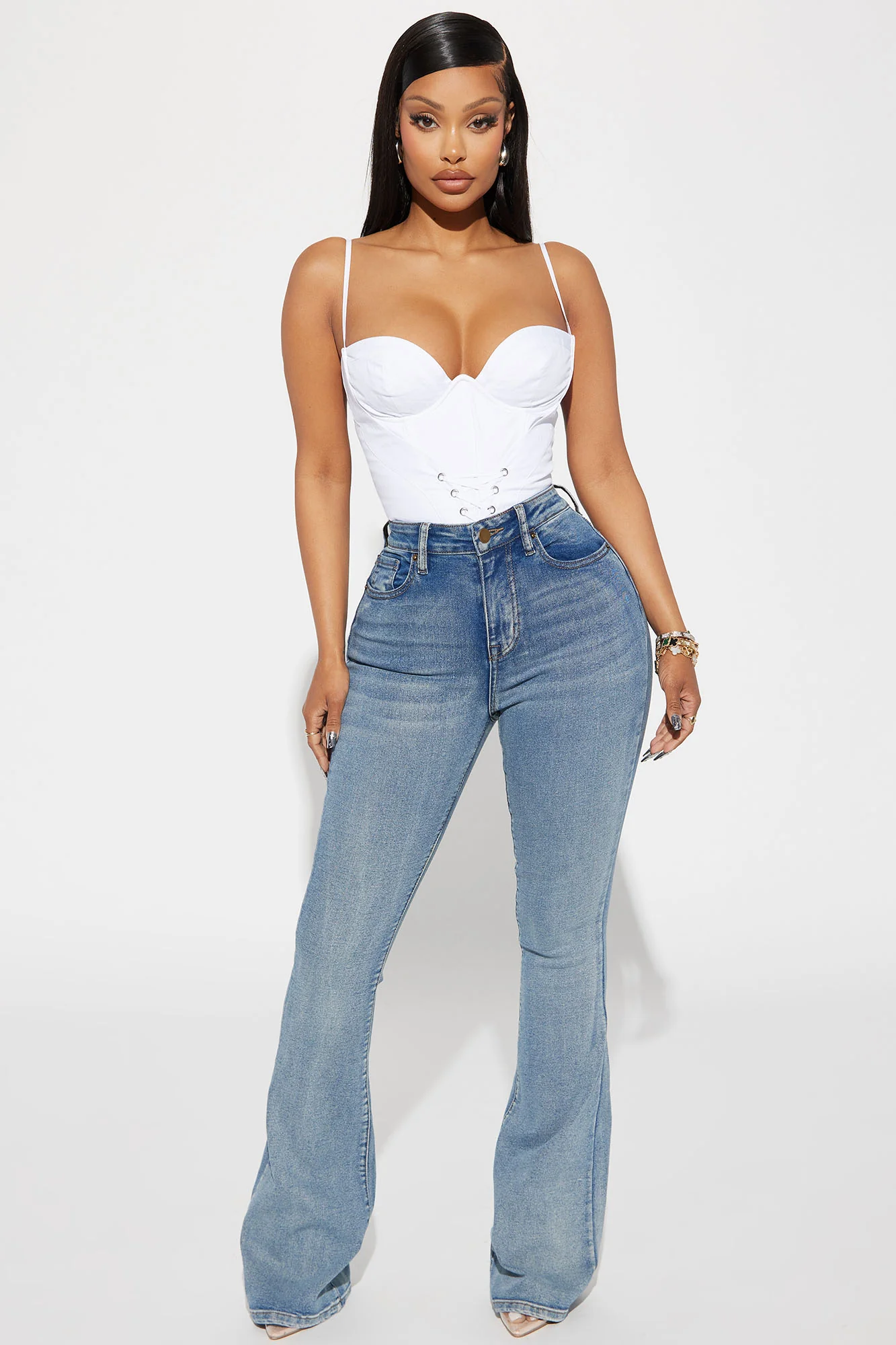 Gemma Sculpting Stretch Flare Jeans - Vintage Wash