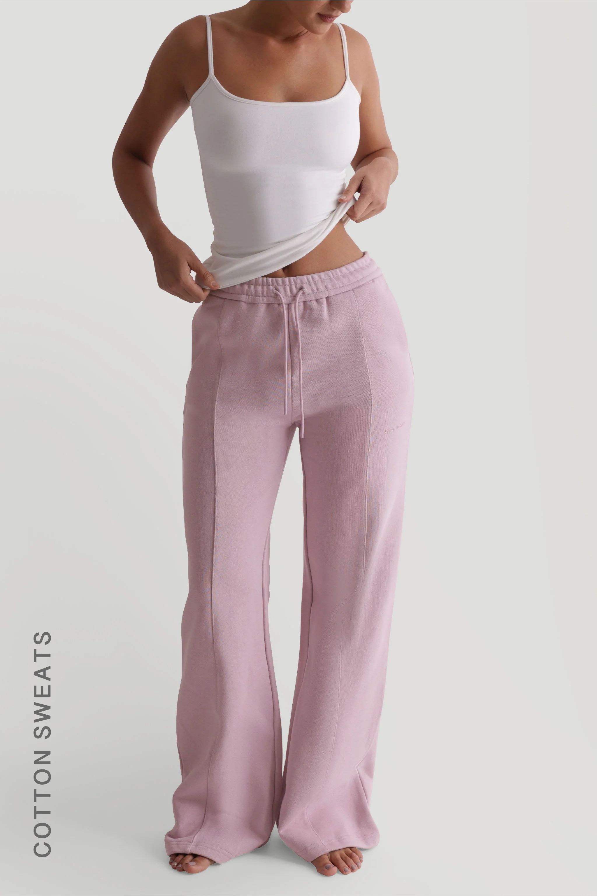 Structured Wide Leg Sweatpants - Lavender