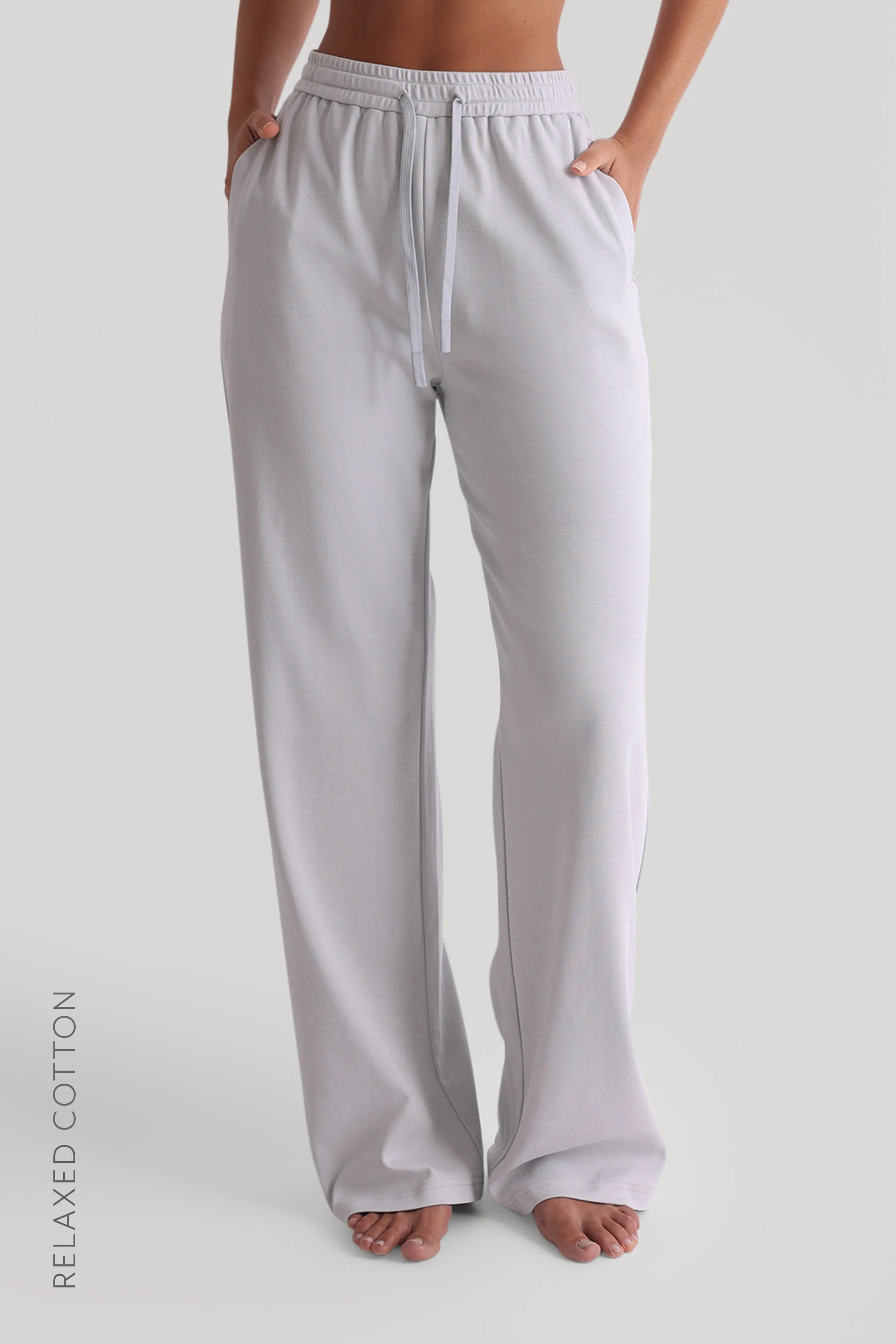Relaxed Cotton Pants - Sky