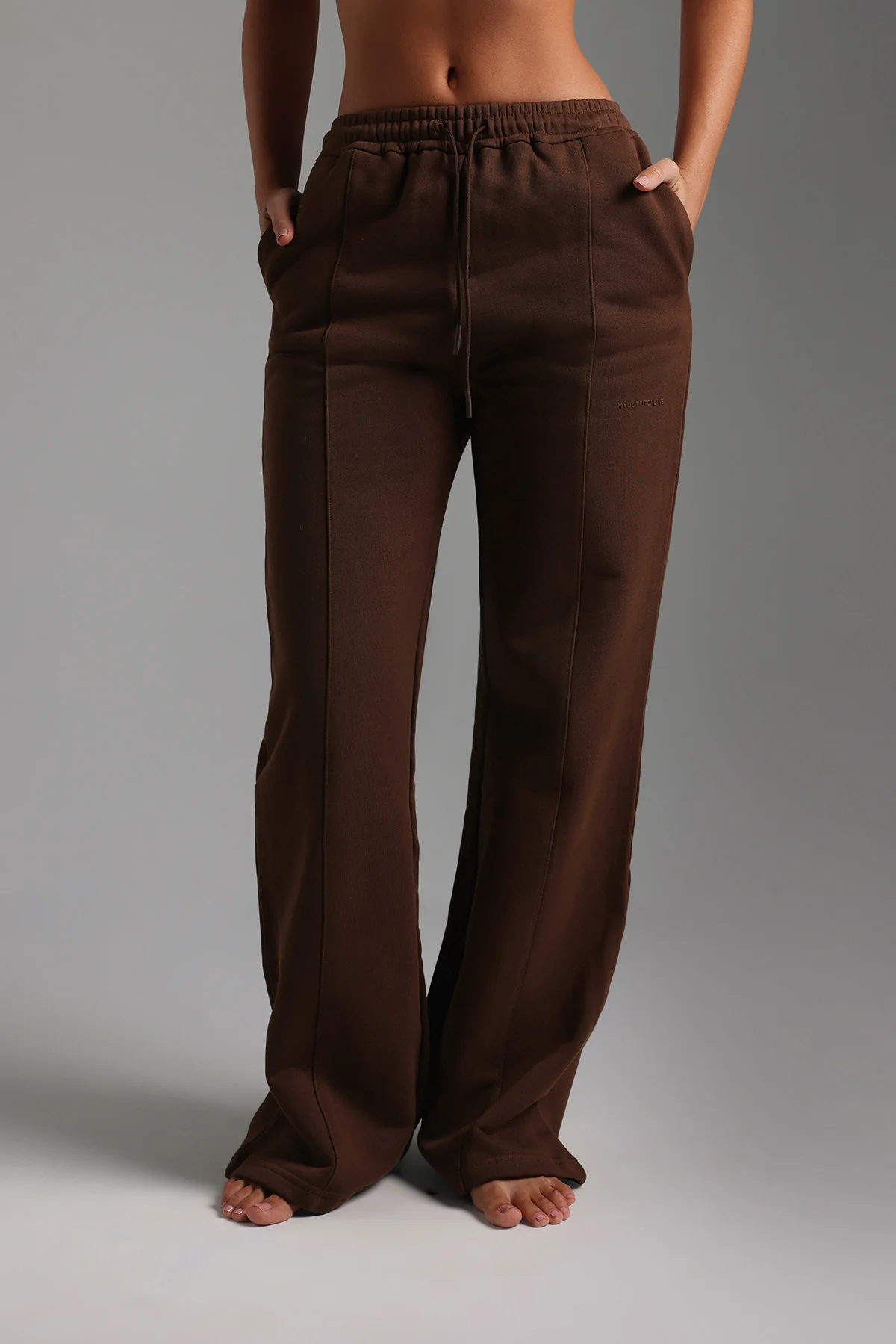 Structured Wide Leg Sweatpants - Cocoa