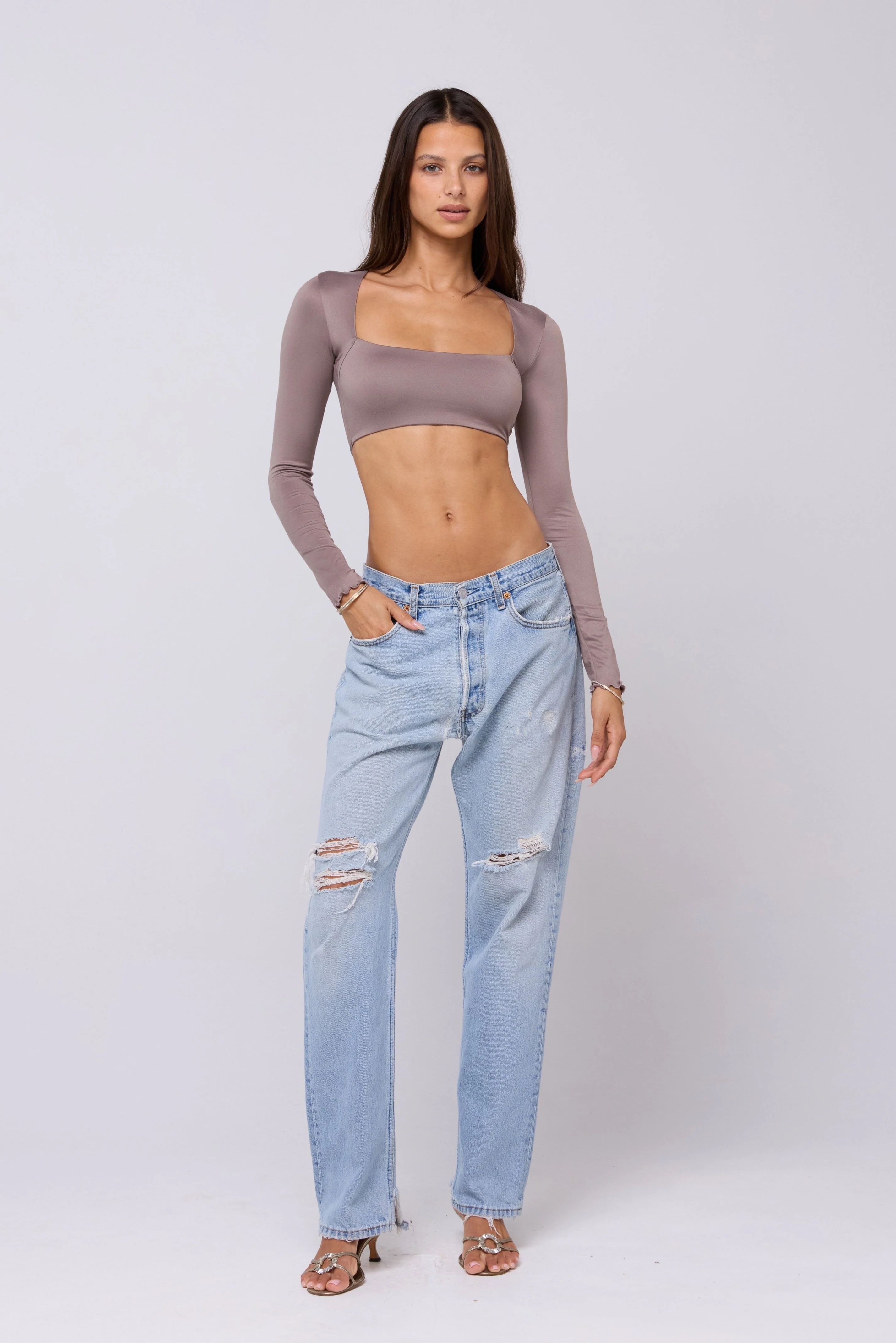 Emily Knit Top Taupe