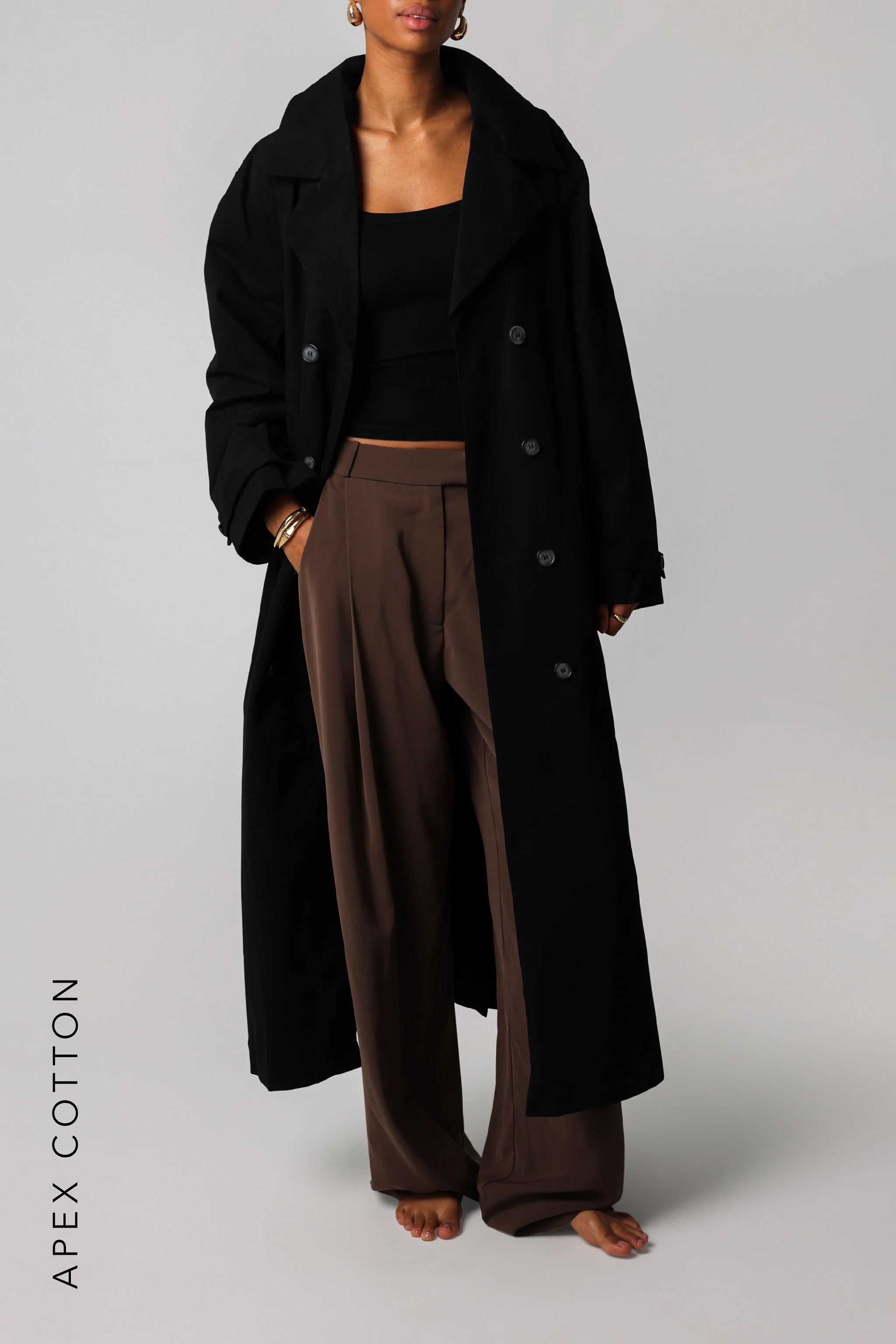 The Origin Longline Trench Coat - Black