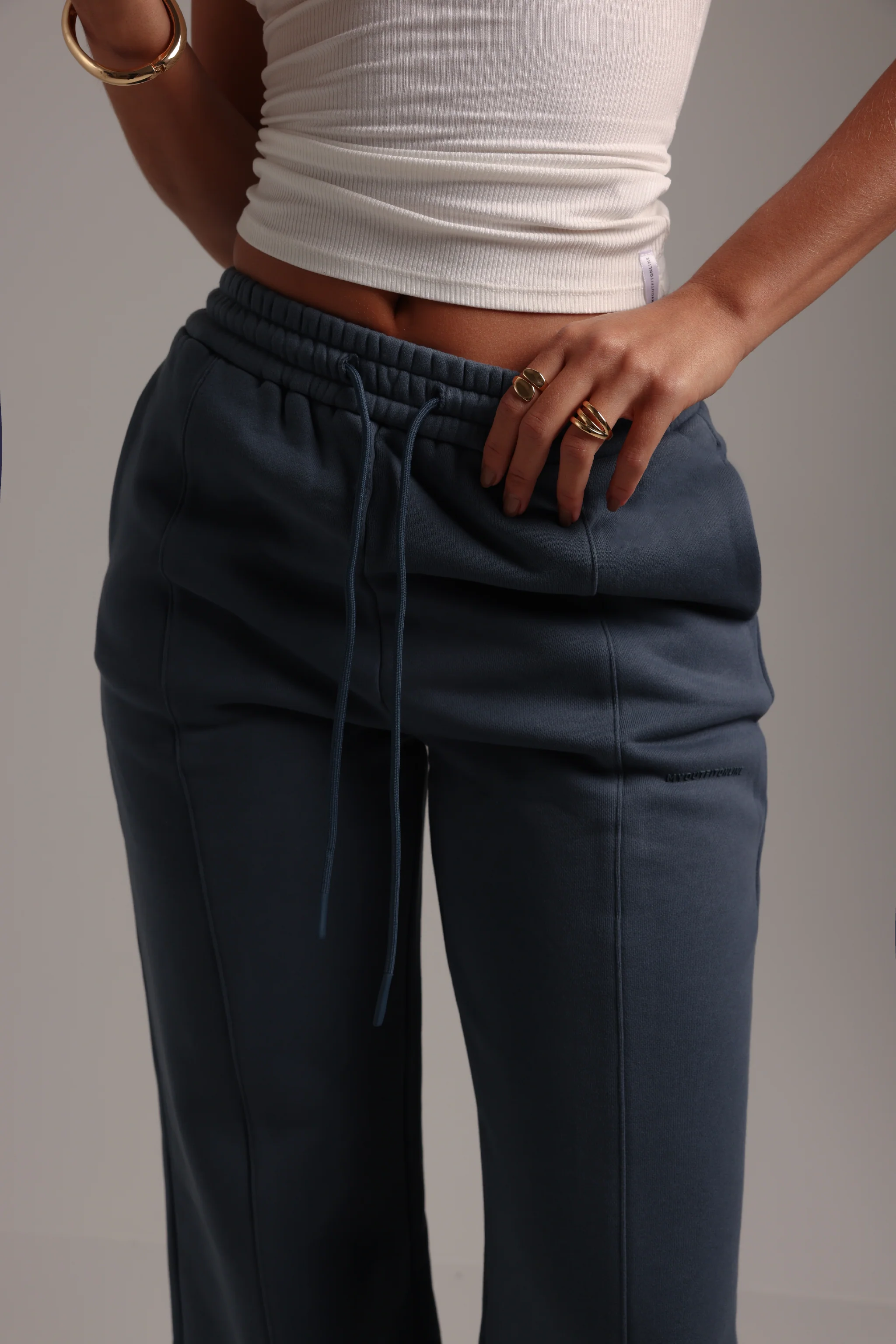 Structured Wide Leg Sweatpants - Serene