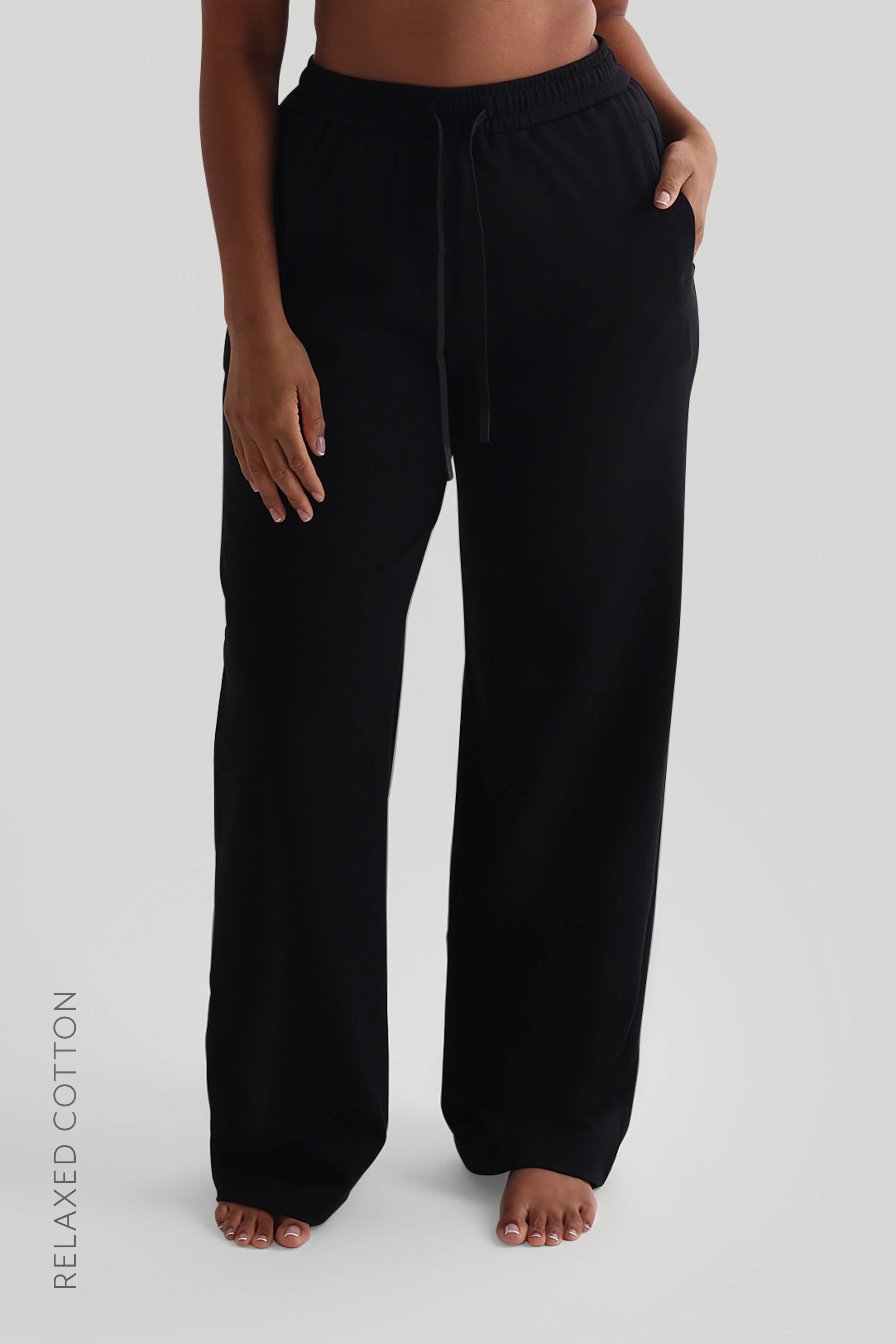 Relaxed Cotton Pants - Black