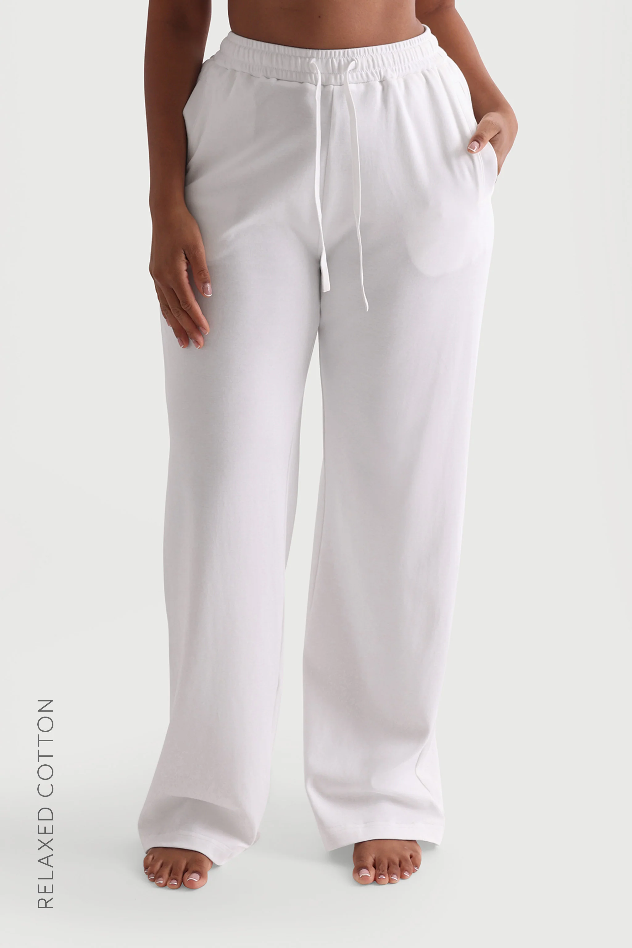 Relaxed Cotton Pants - White