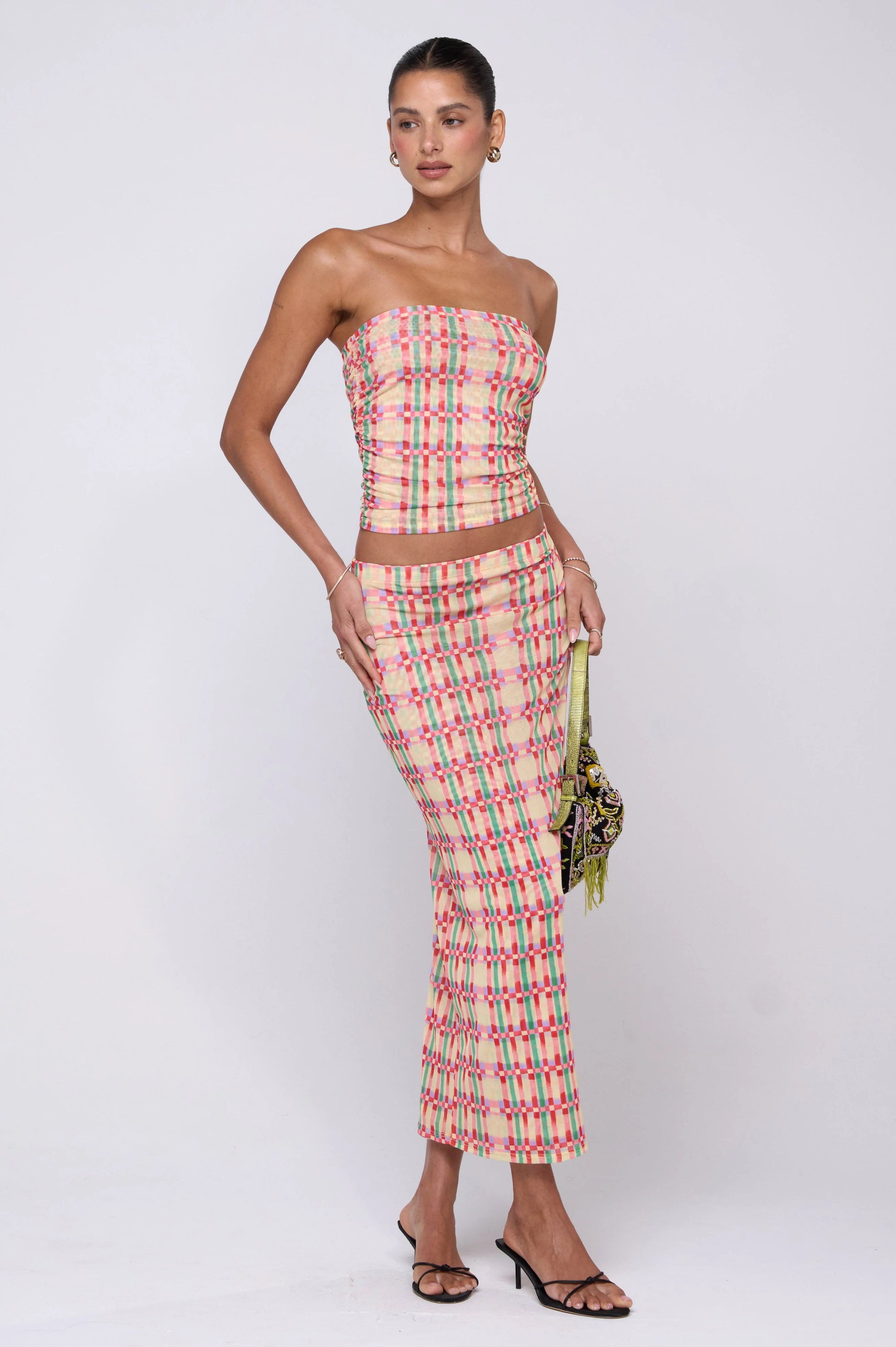 Bonnie Mesh Top in Plaid