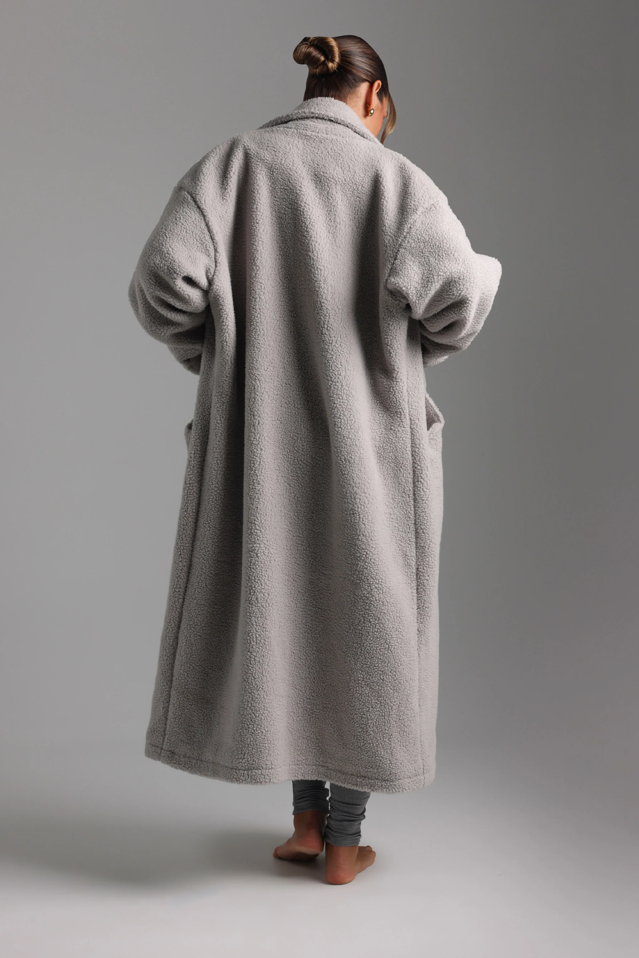 Sherpa Oversized Trench Coat - Moon
