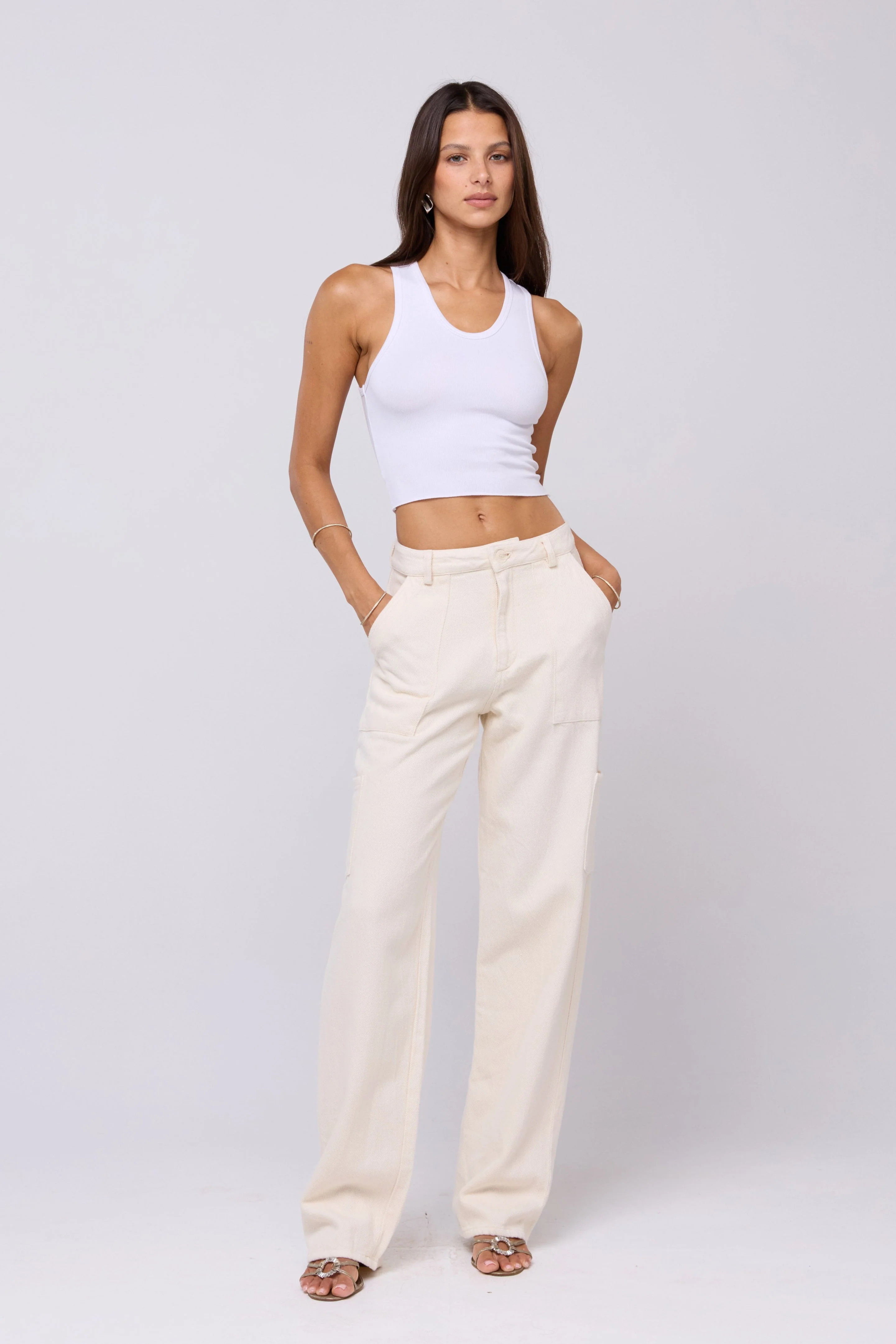 Elsa Cargo Pant in Cream