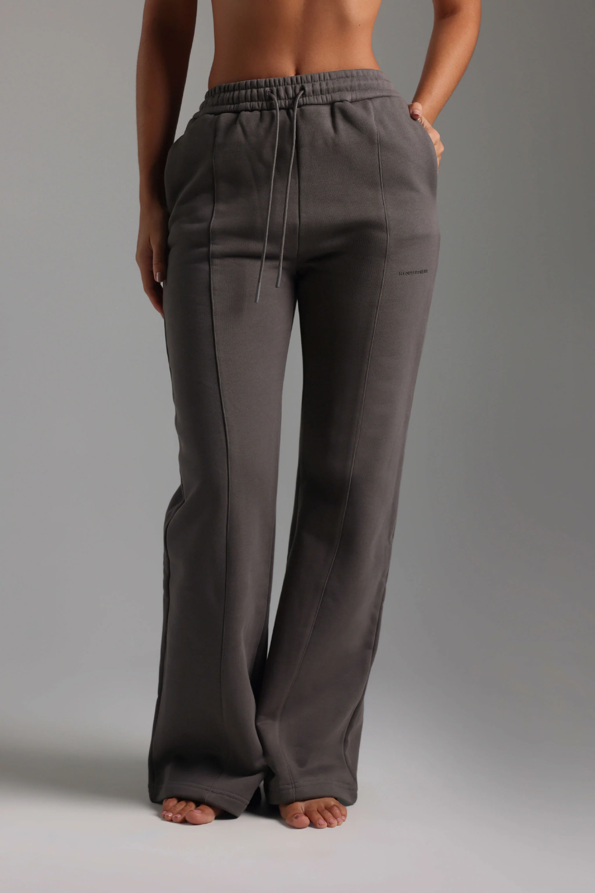 Structured Wide Leg Sweatpants - Storm