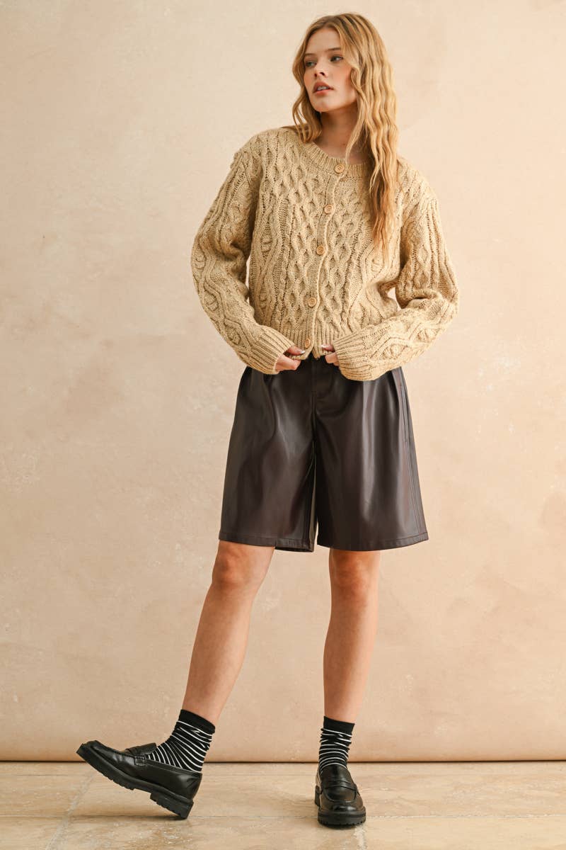 CABLE KNITTED CARDIGAN