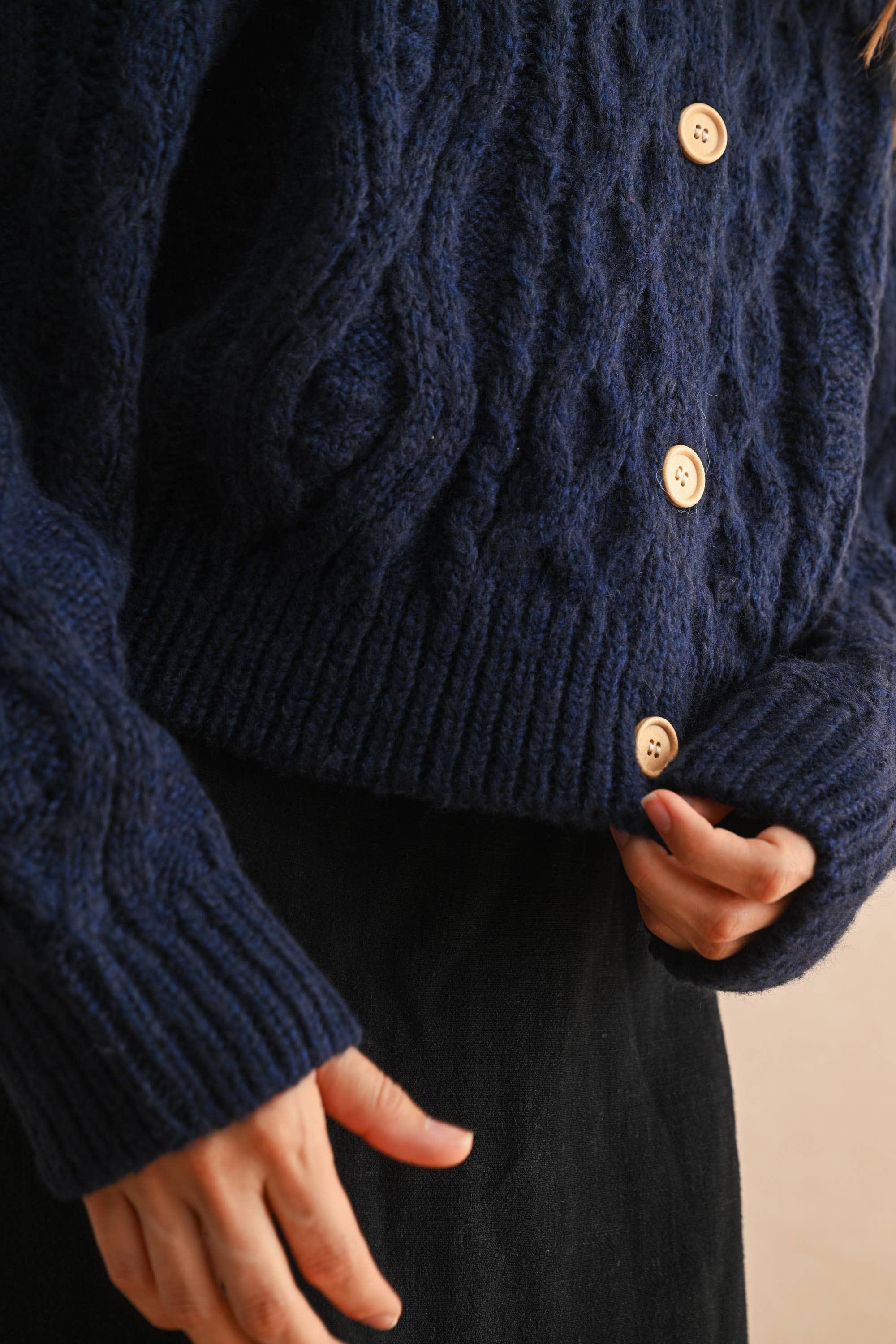 CABLE KNITTED CARDIGAN