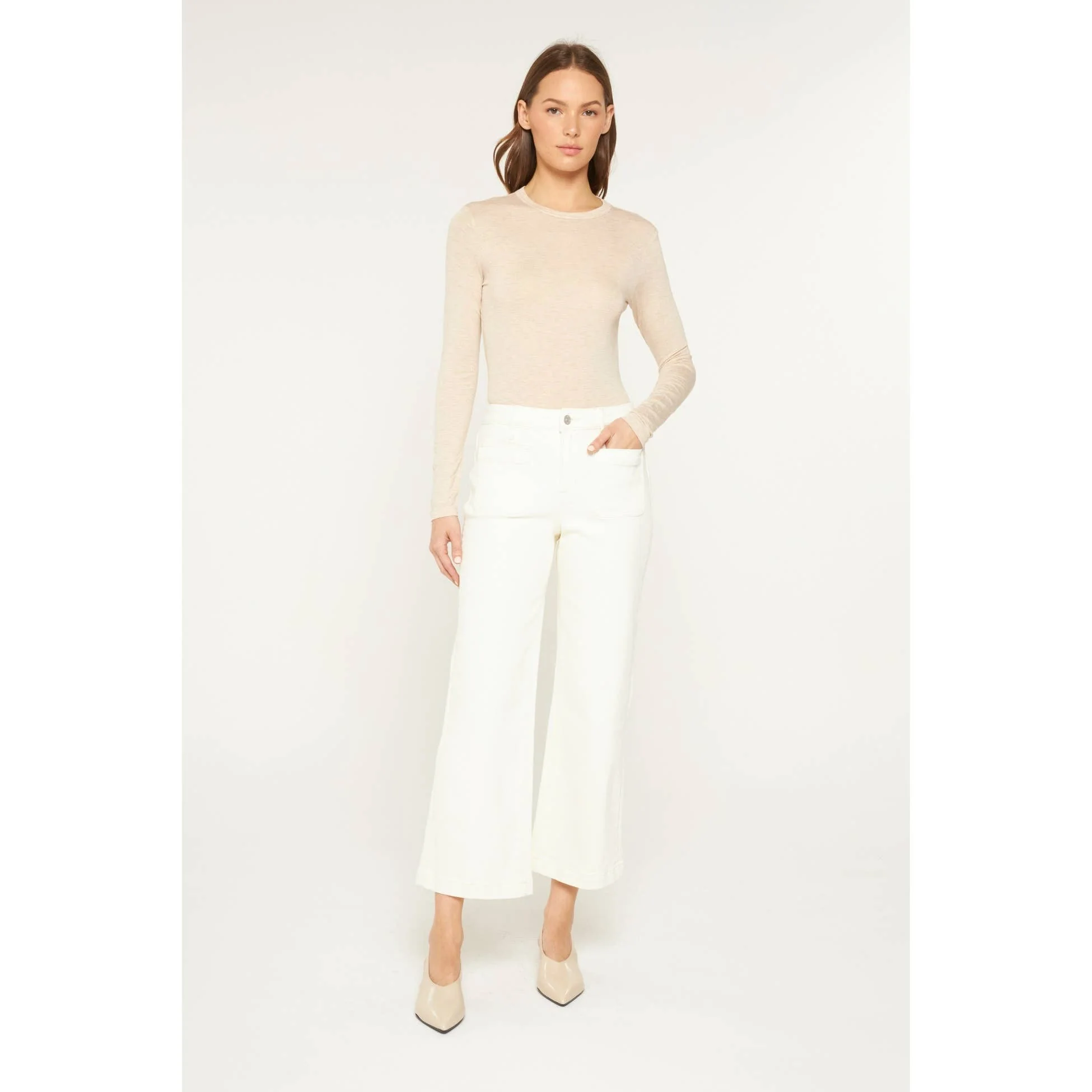 HIGH RISE CROPPED WIDE LEG WITH PATCH POCKET