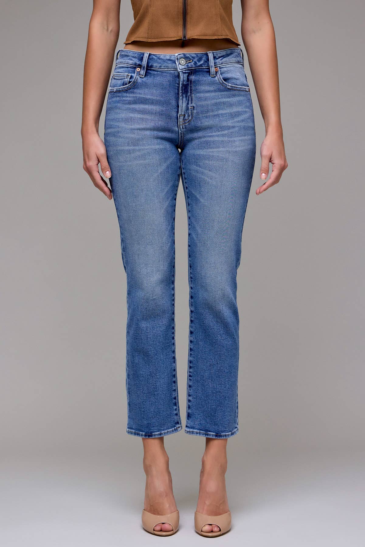 Mid Rise Cigarette Slim Denim