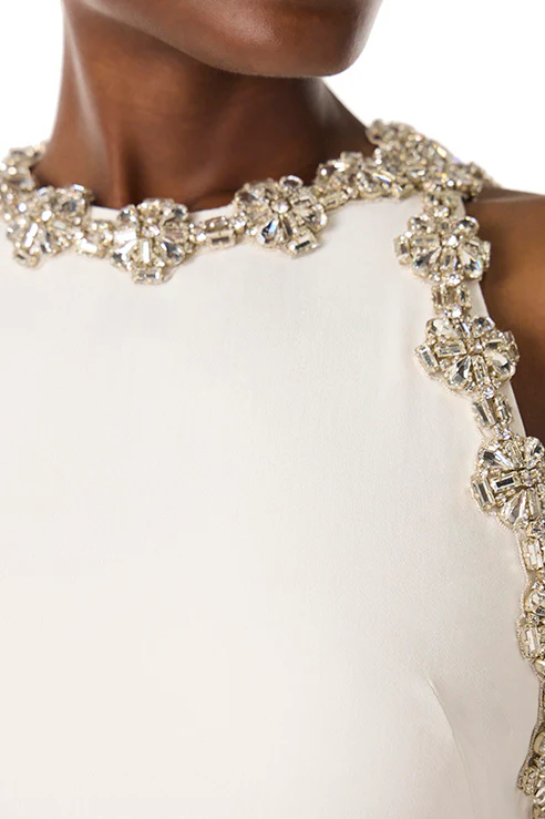 Sleeveless Jewel Neck Gown