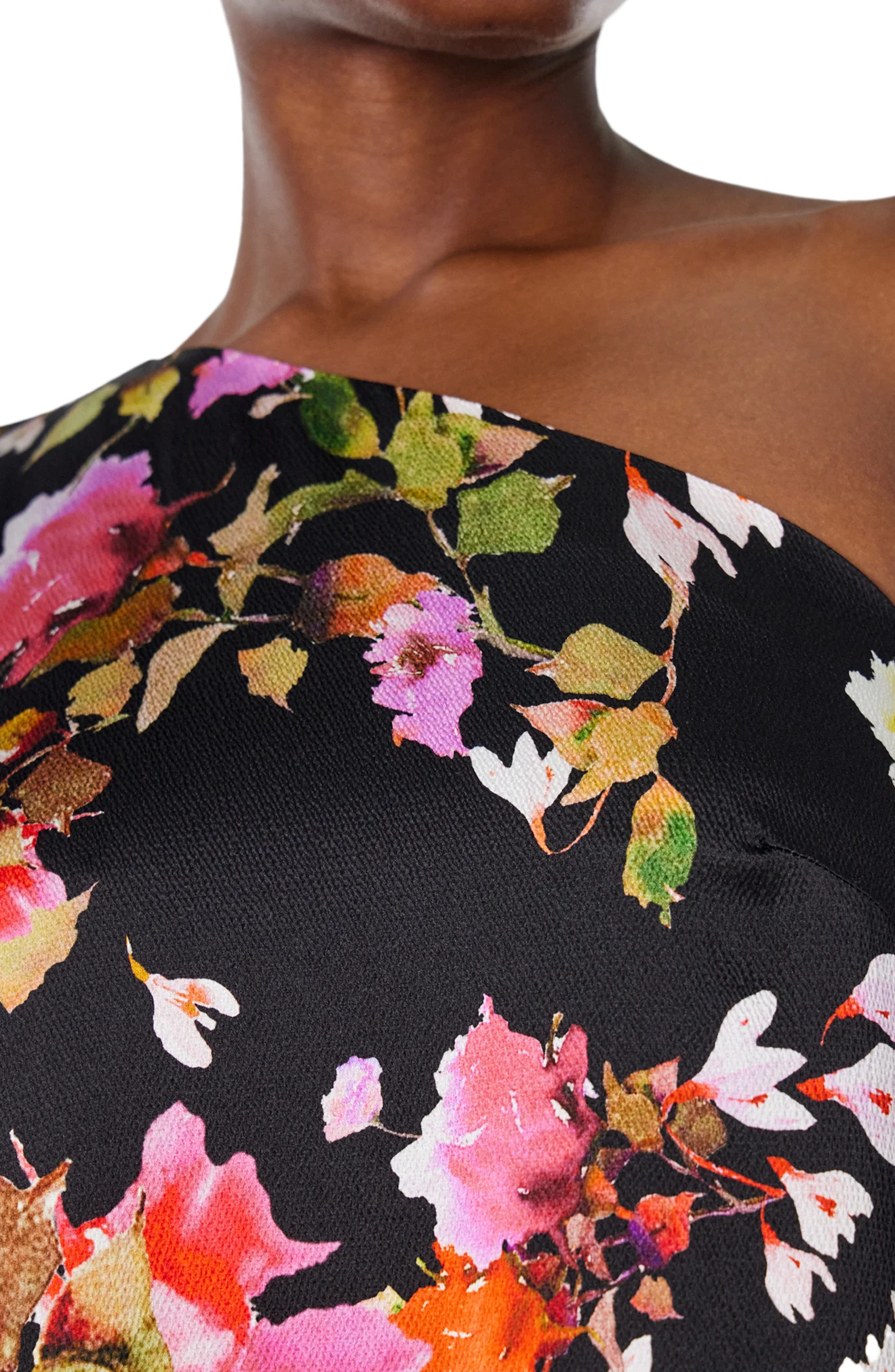 One Shoulder Floral Caftan