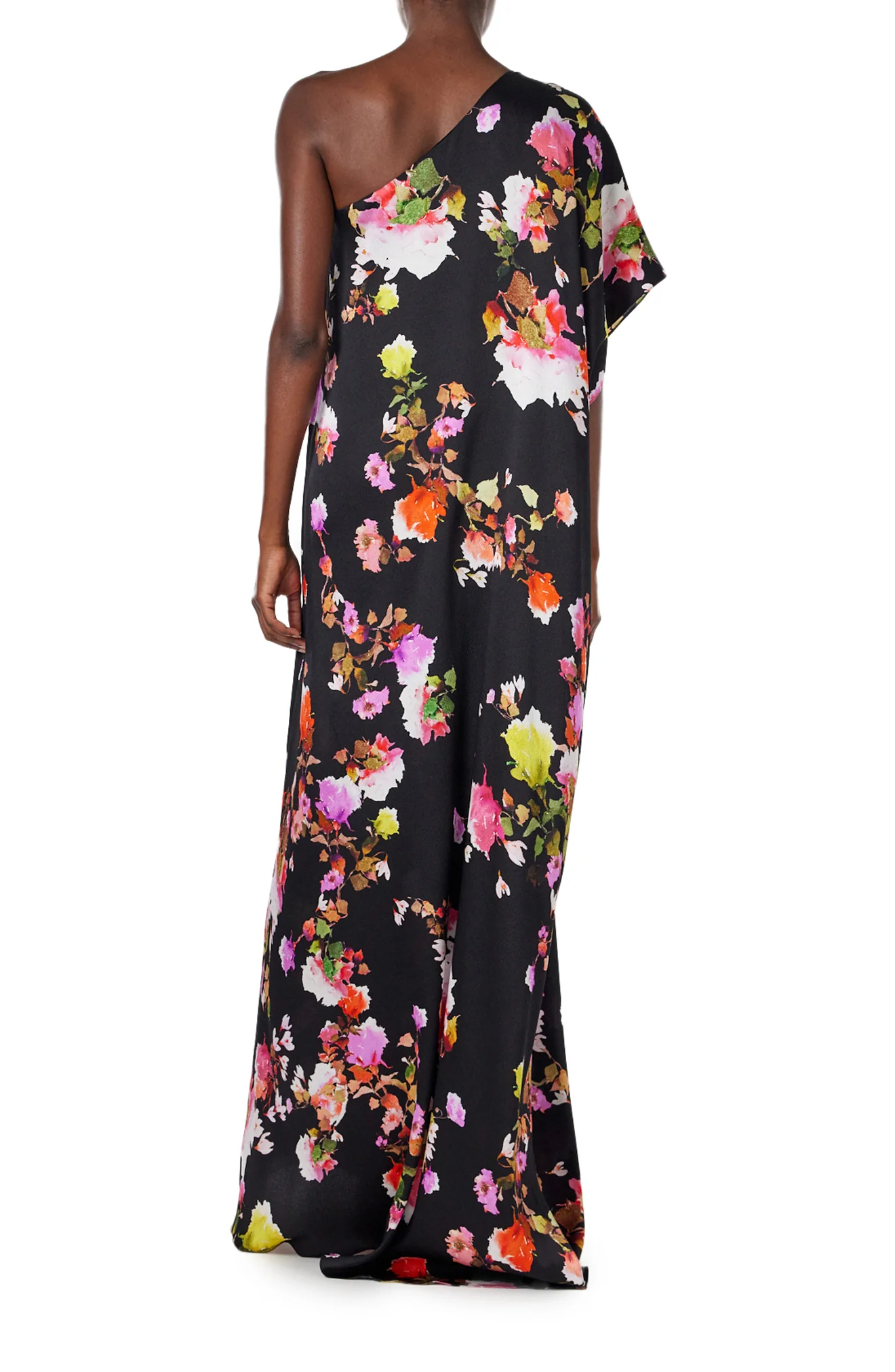 One Shoulder Floral Caftan
