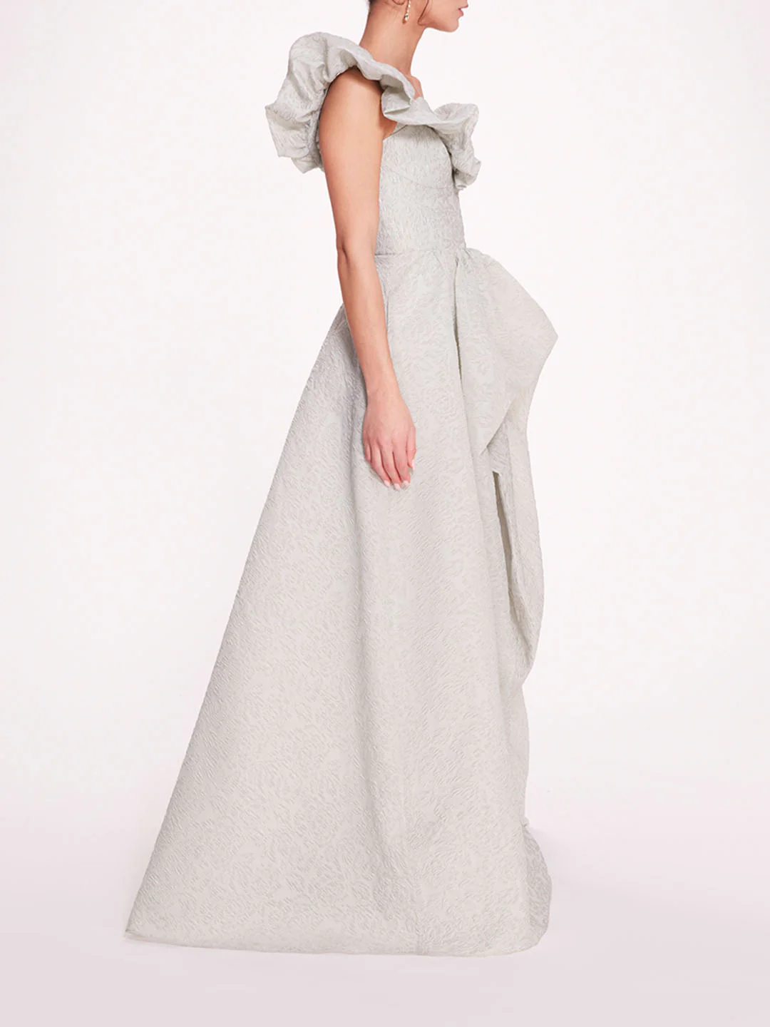 Cloque Draped Gown