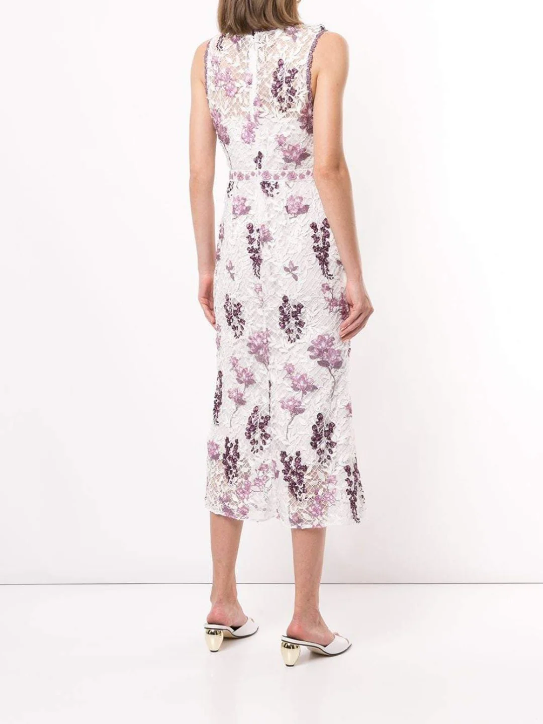 Sleeveless Floral Guipure Dress