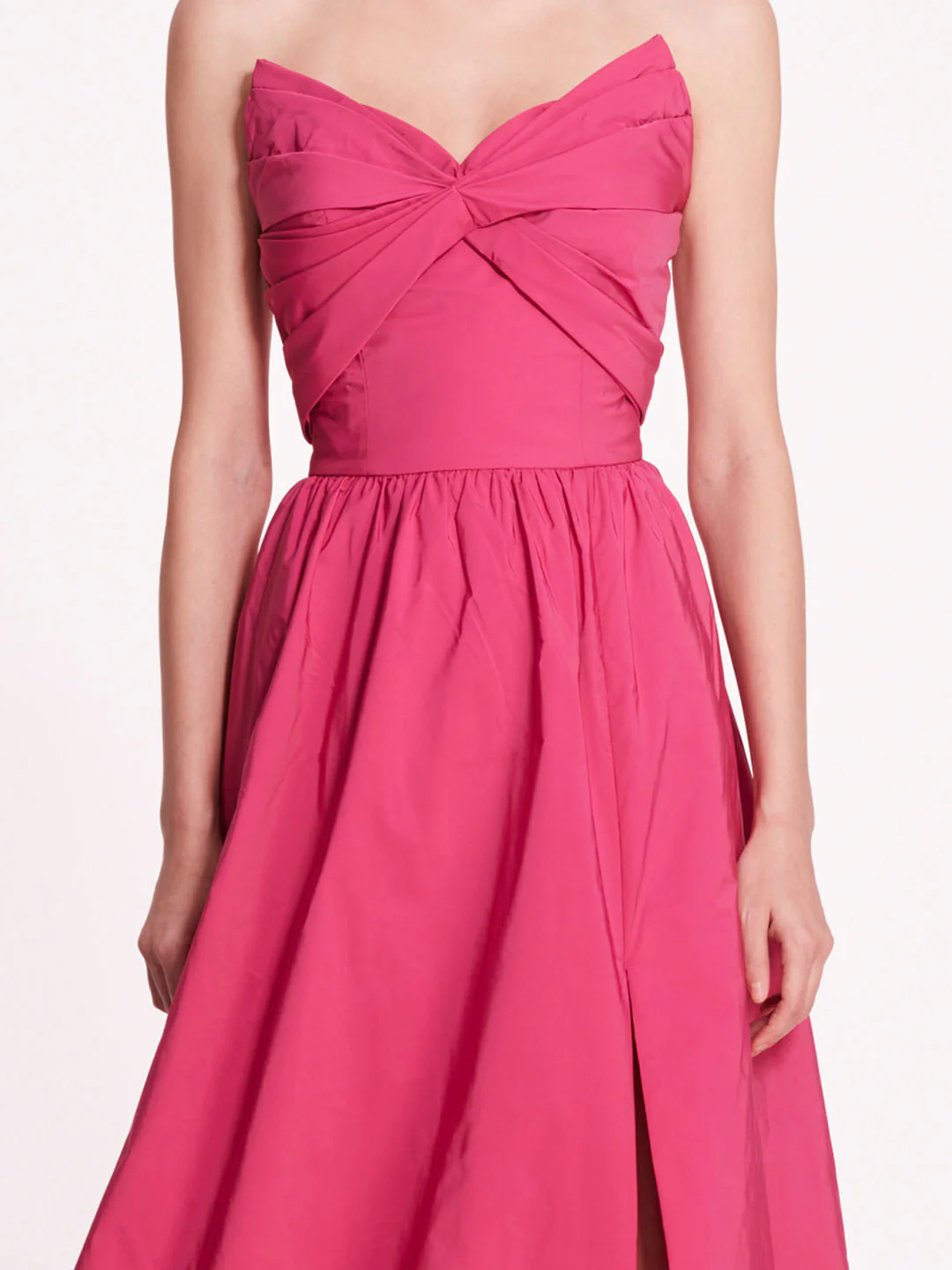 Pleated Taffeta Gown