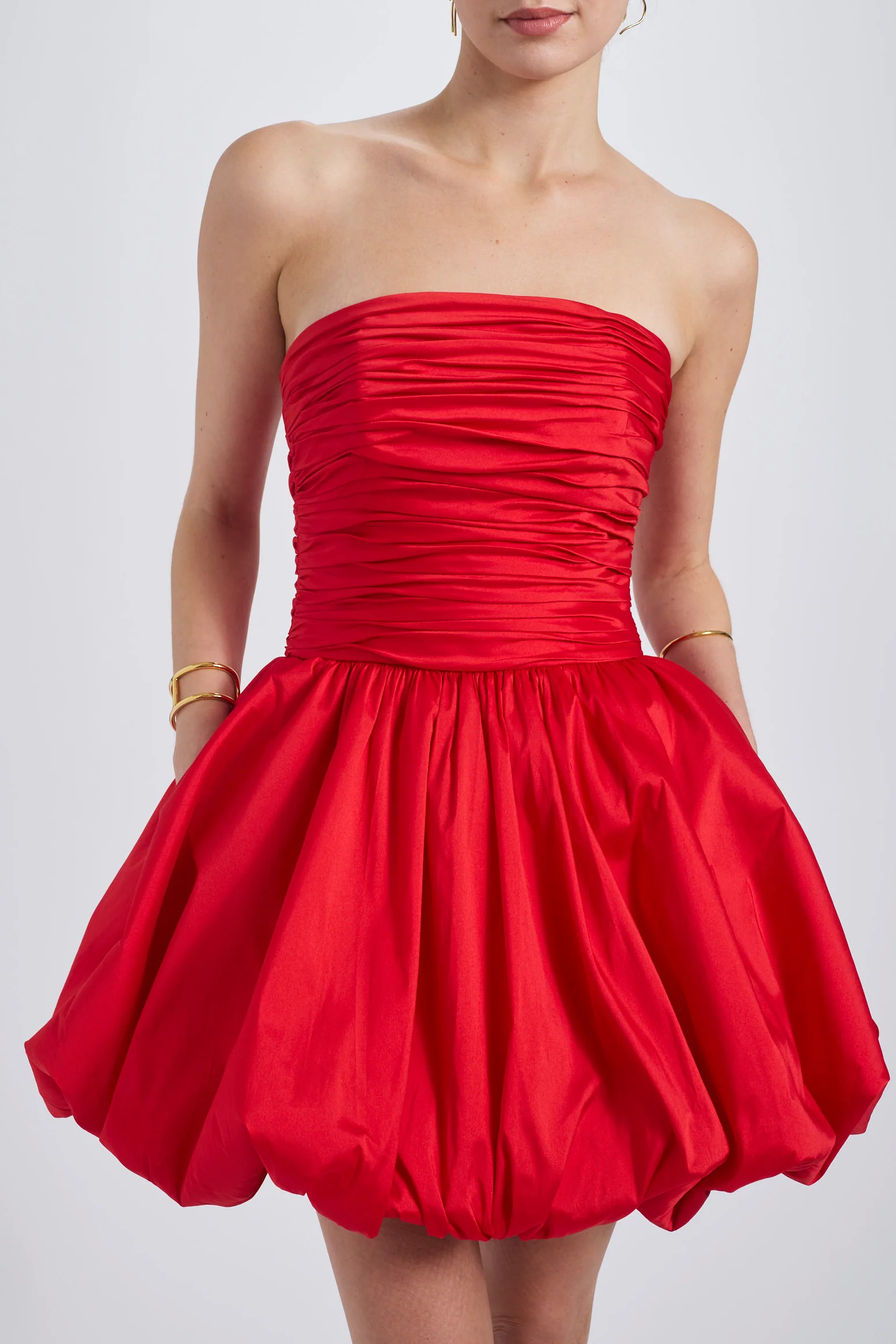 Taffeta Mini Dress - Red