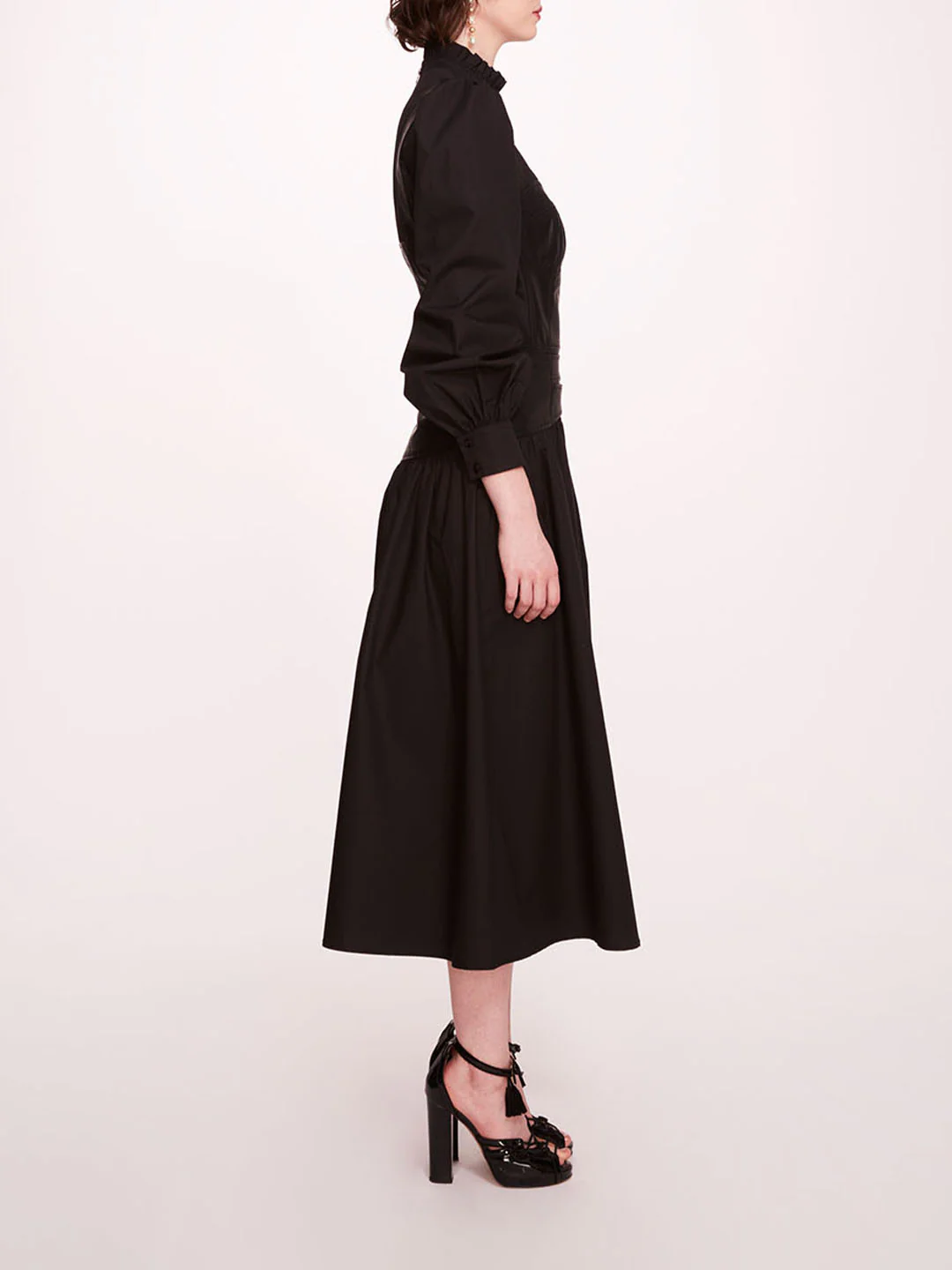 Faux Leather Poplin Corset Dress