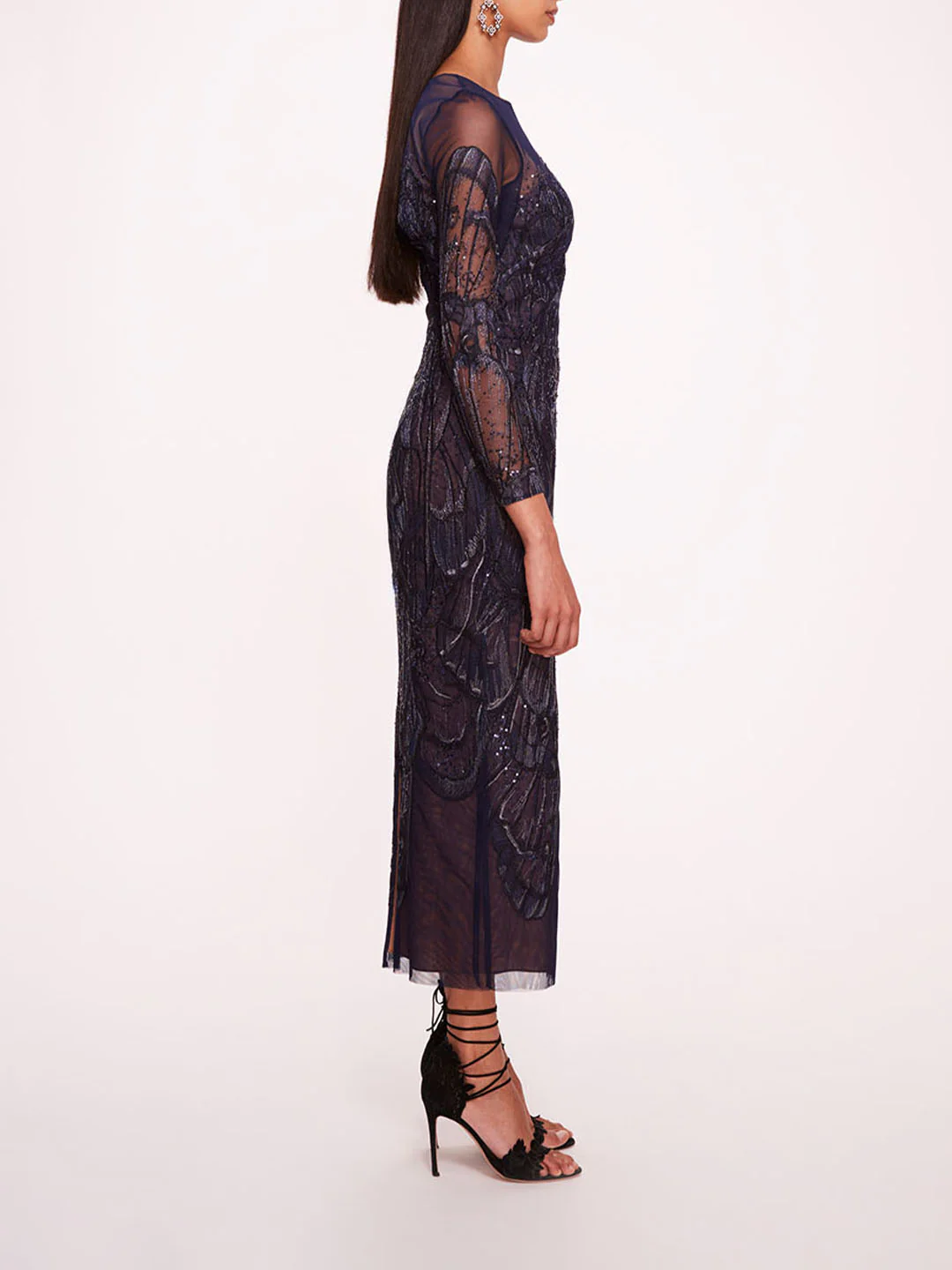 Winged Symphony Midi Dress