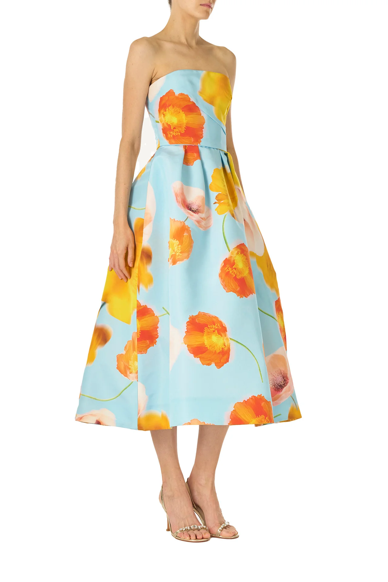 Poppy Floral Tea-Length Dress