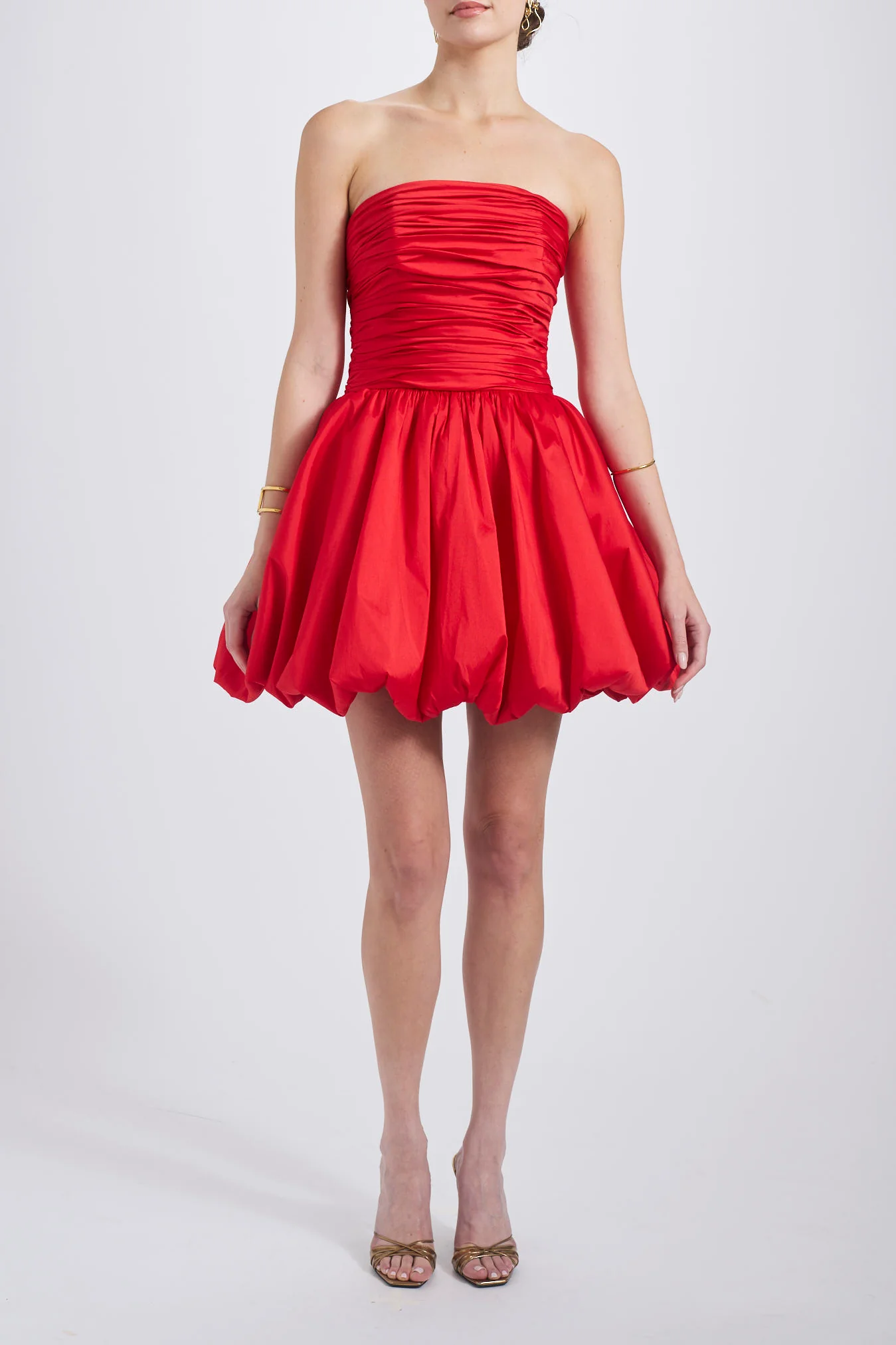 Taffeta Mini Dress - Red