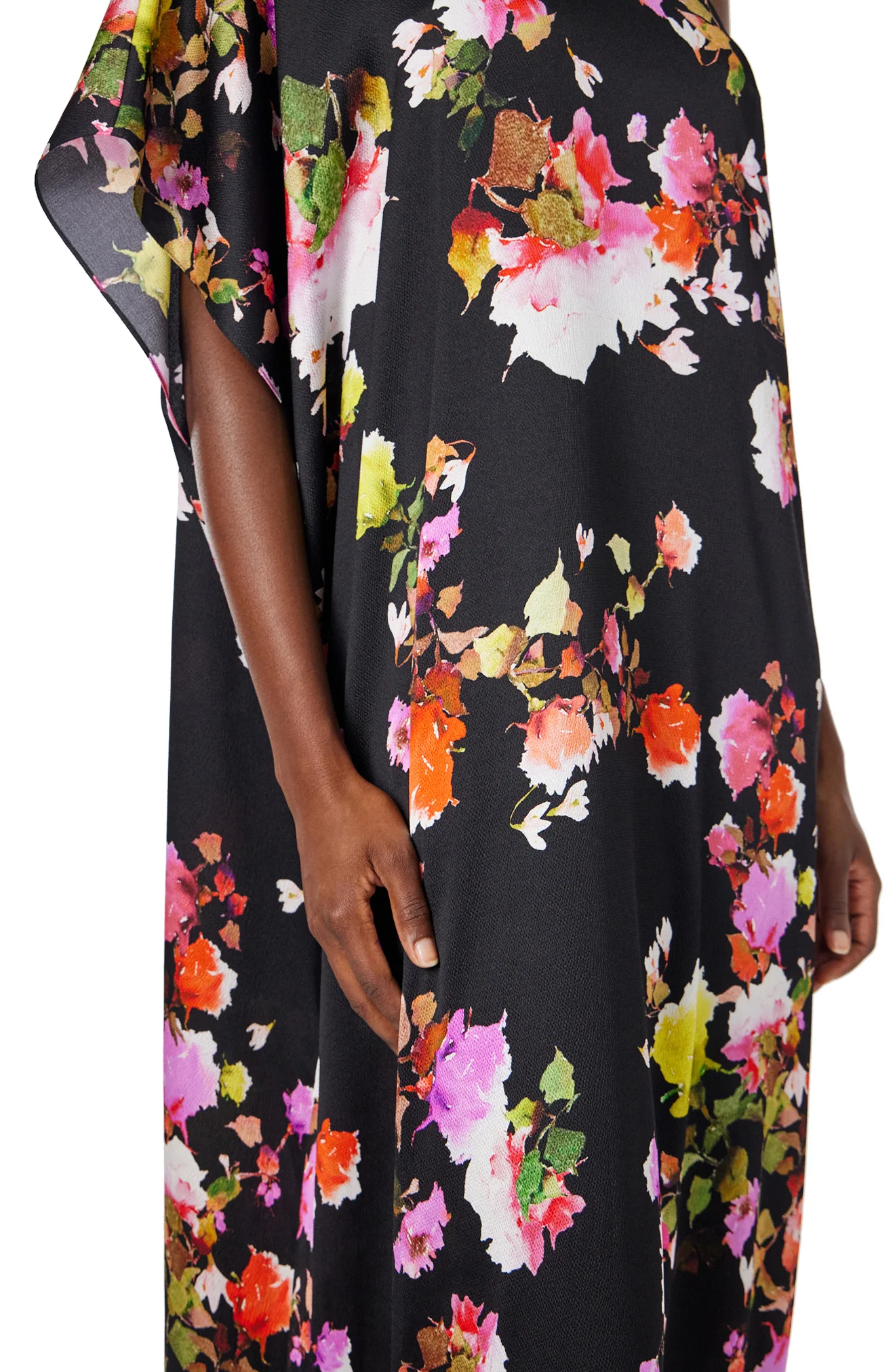 One Shoulder Floral Caftan