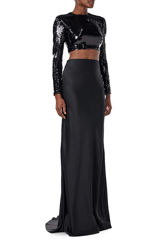 Floor Length Satin Skirt