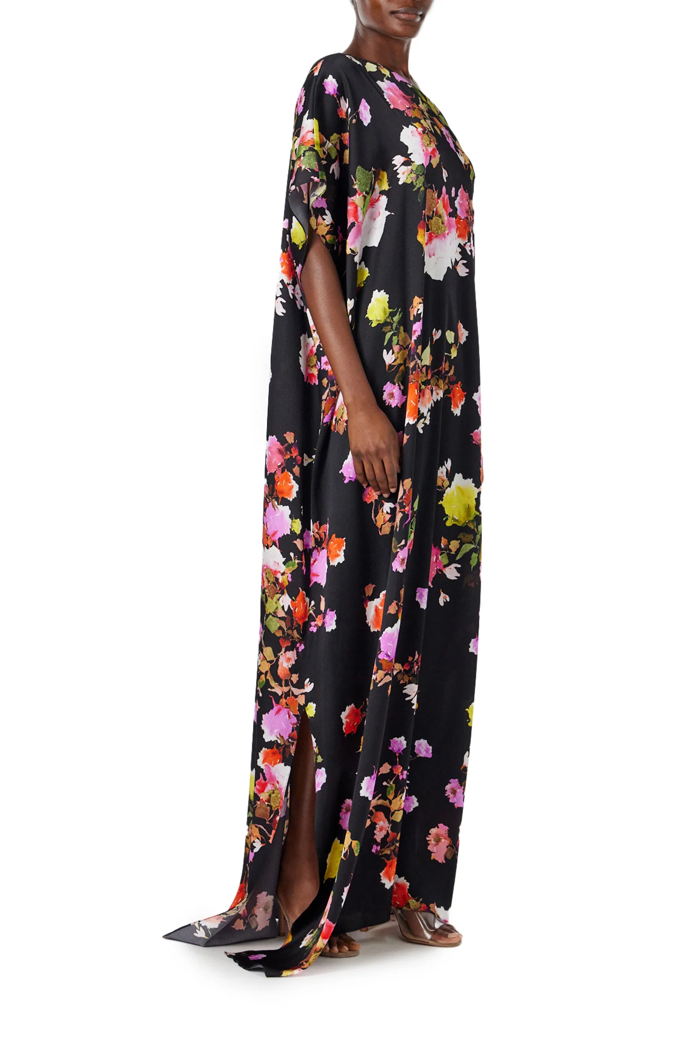 One Shoulder Floral Caftan