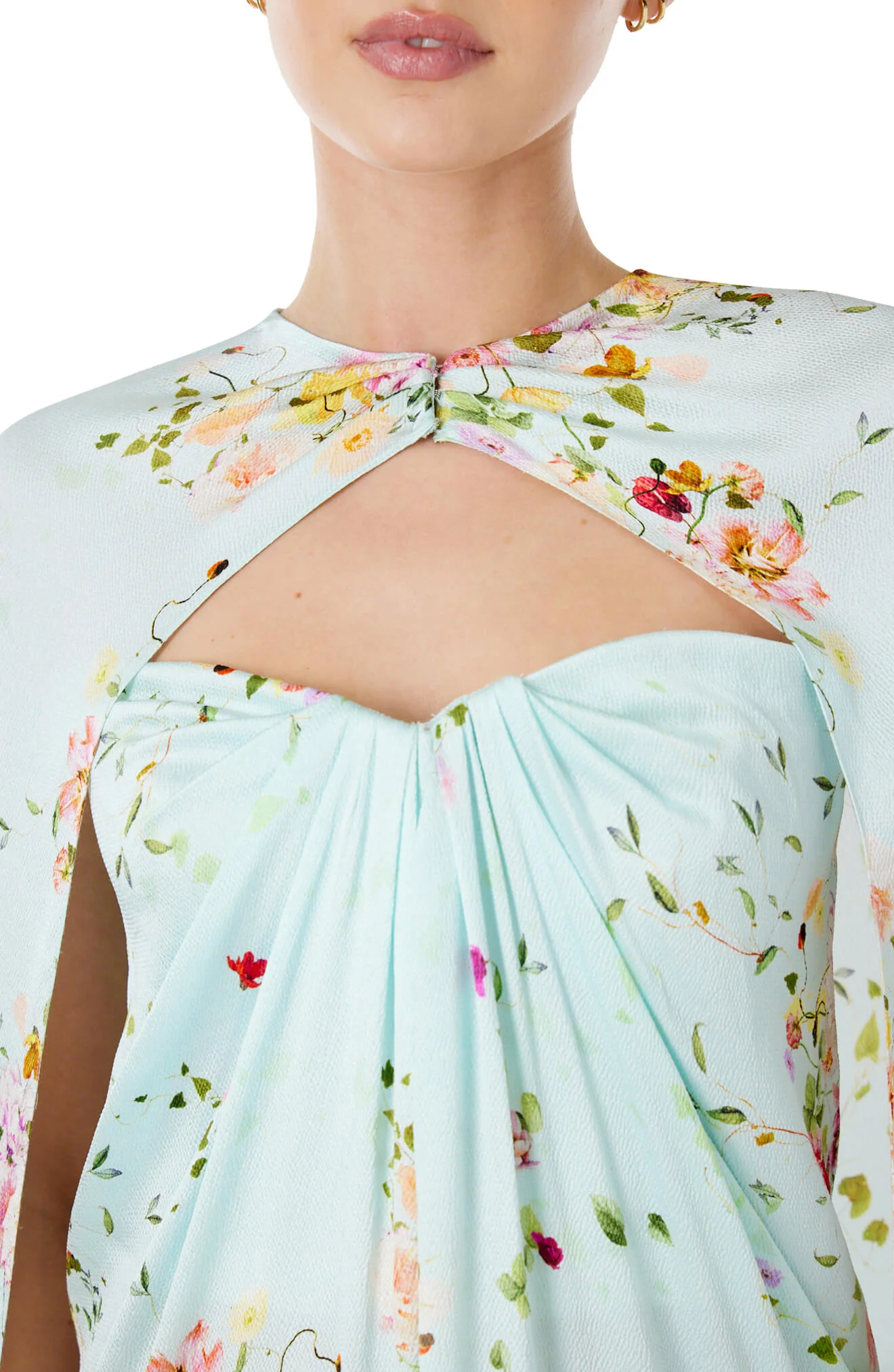 Floor Length Floral Cape