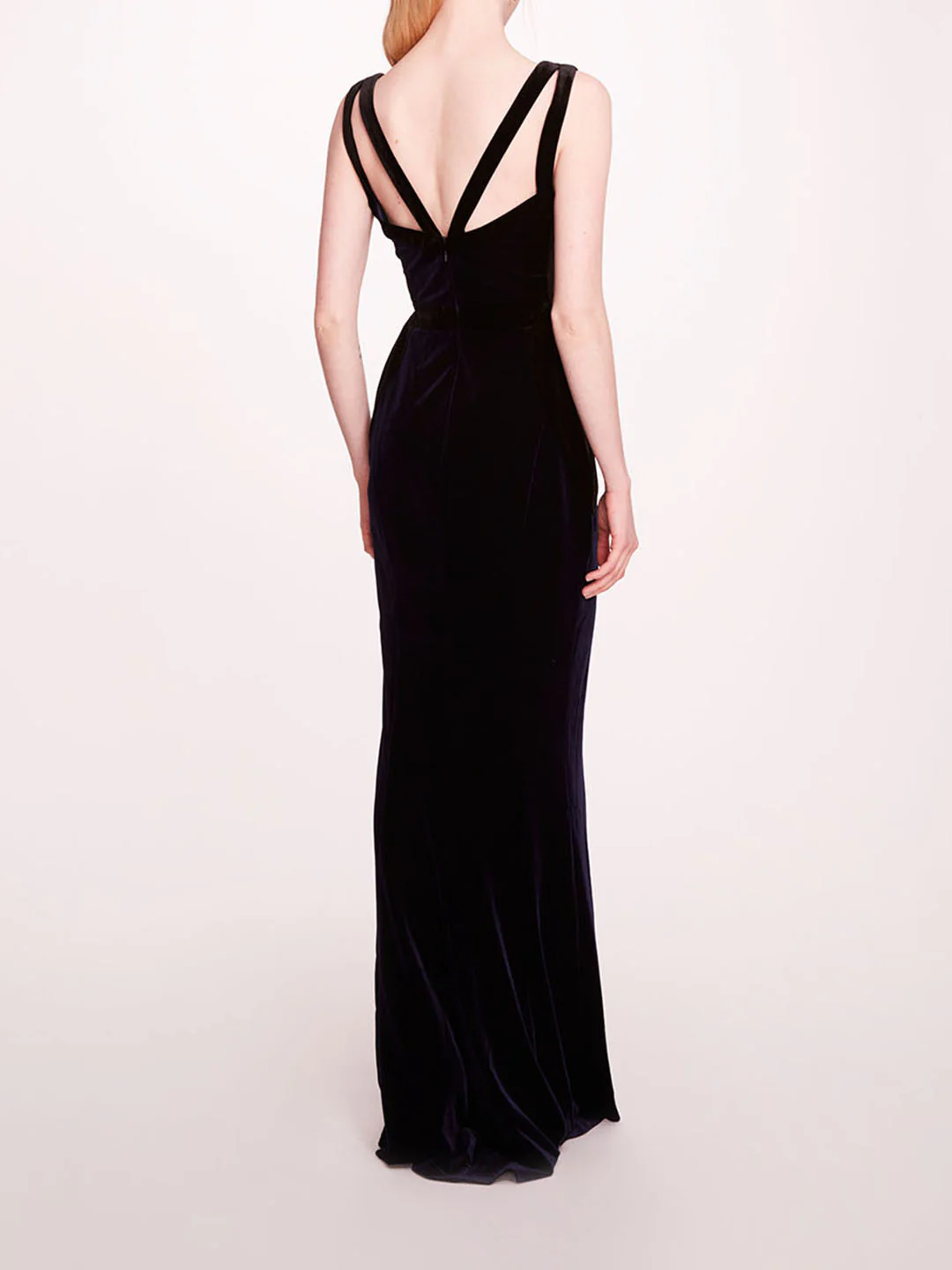 Sleeveless Velvet Column Gown