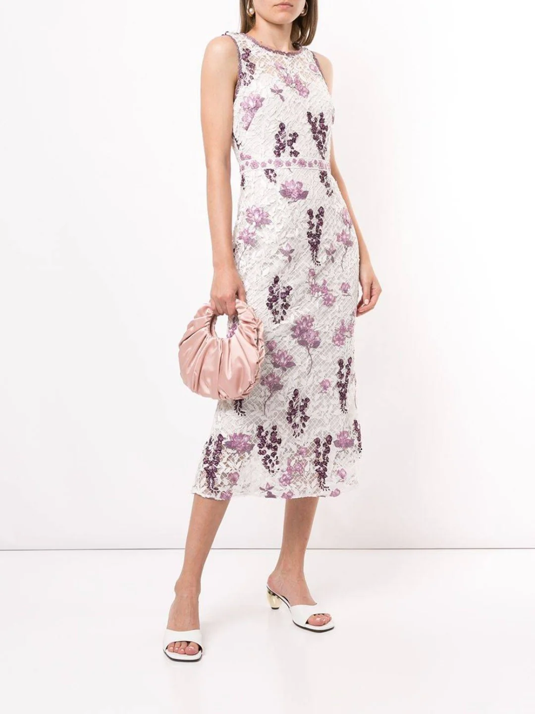 Sleeveless Floral Guipure Dress