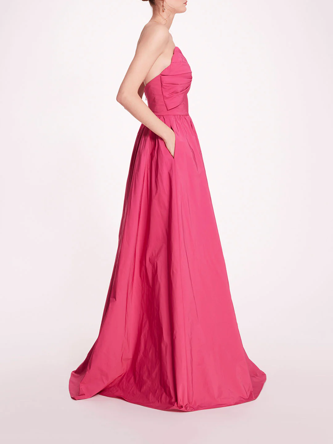 Pleated Taffeta Gown
