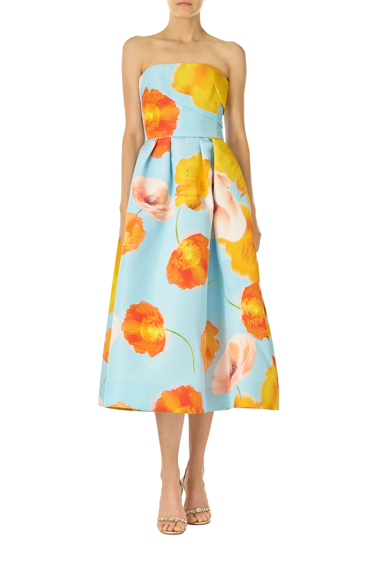Poppy Floral Tea-Length Dress